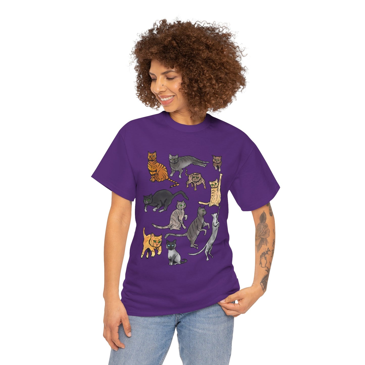 Cats Collage T-Shirt — Cute Cat Illustration Tee for Cat Lovers