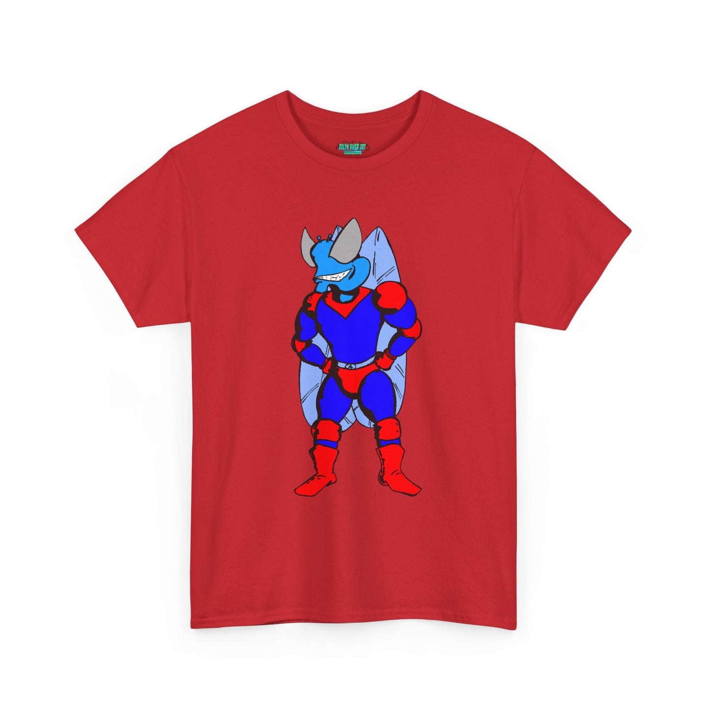 Astro-Fly Hero Graphic Tee - Blue & Red Superhero T-Shirt