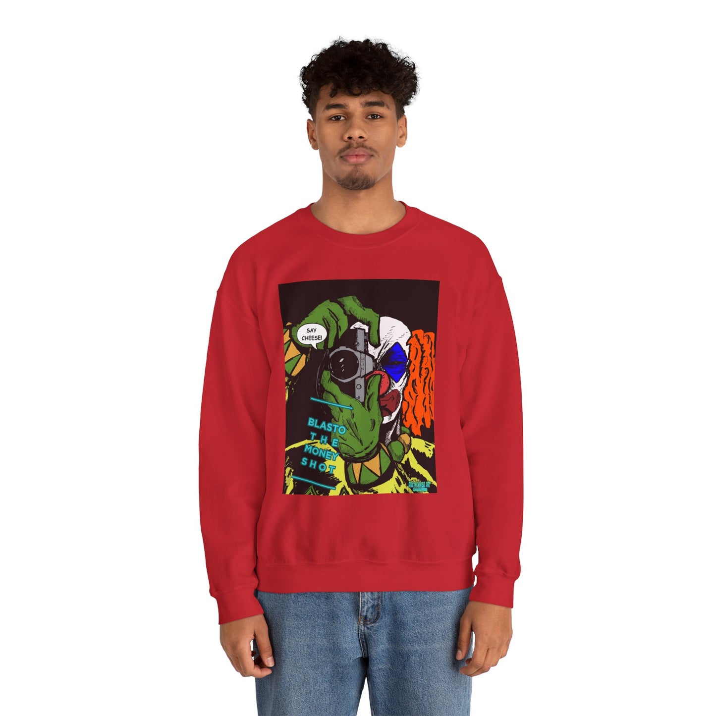 Blasto the Clown Retro Homage Graphic Crewneck Sweatshirt - 'Blast from the Past'