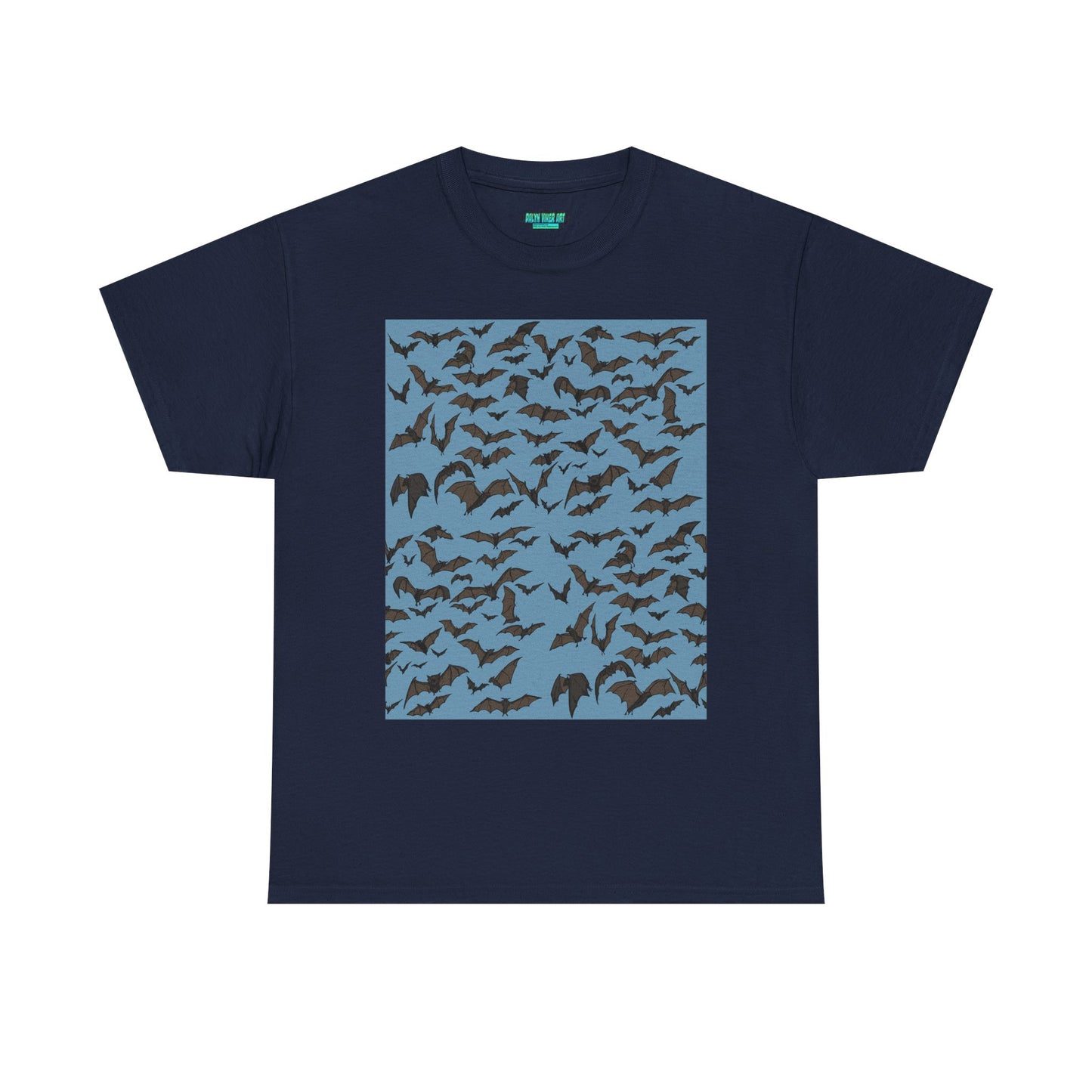 Unisex Bat Print Cotton Tee, Casual Graphic Tee, Halloween Apparel, Unique Gift for Animal Lovers, Stylish Everyday Wear