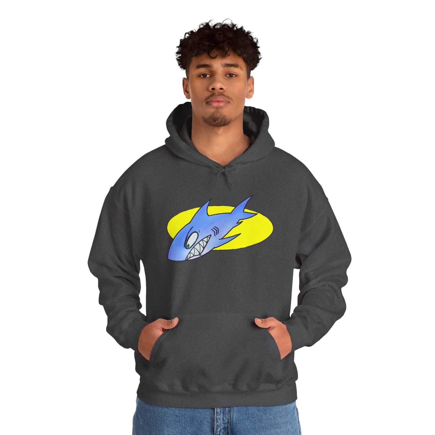 Cool Shark Graphic Hoodie - Unisex Heavy Blend Sweatshirt for Ocean Lovers, Gift for Men and Women, Beach Vibes, Casual Wear, Unique Design