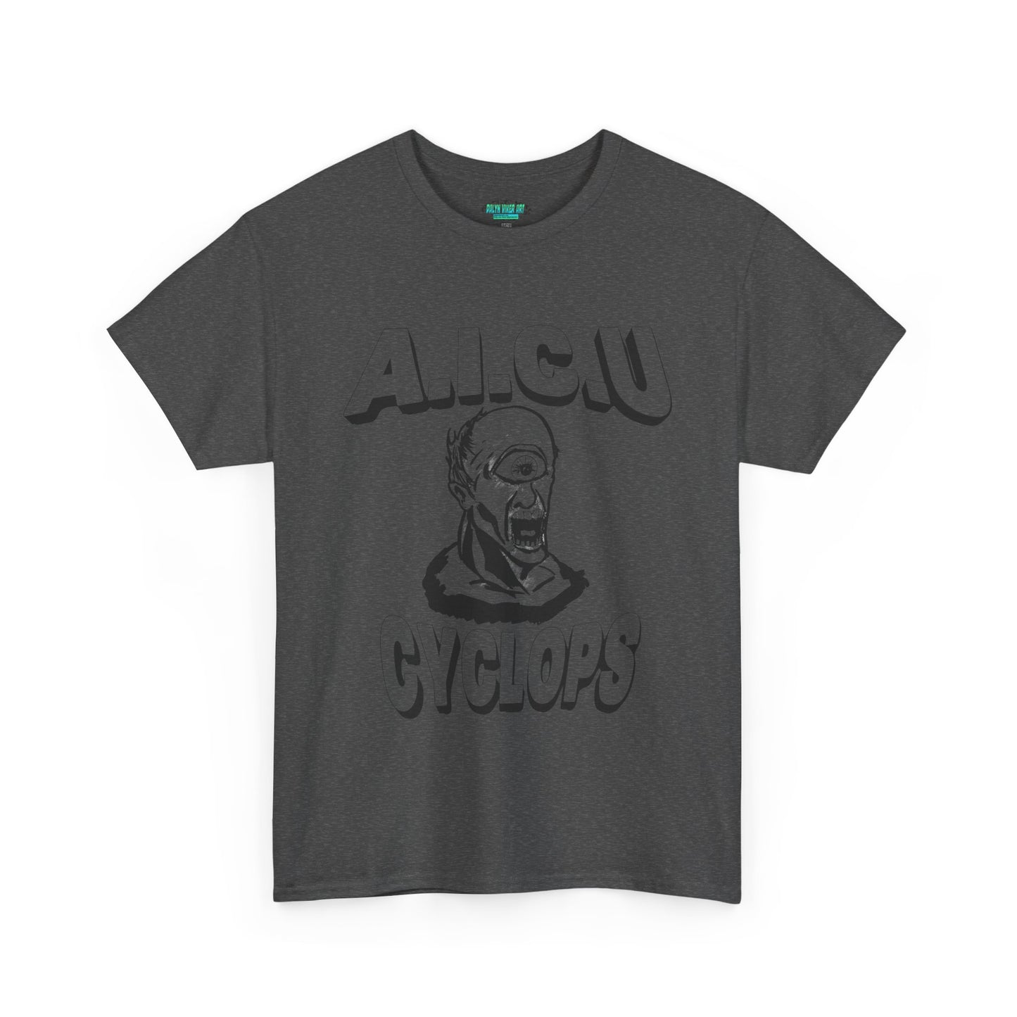Graphic Unisex Tee - Fake AICU University Cyclops Mascot Mythology Shirt
