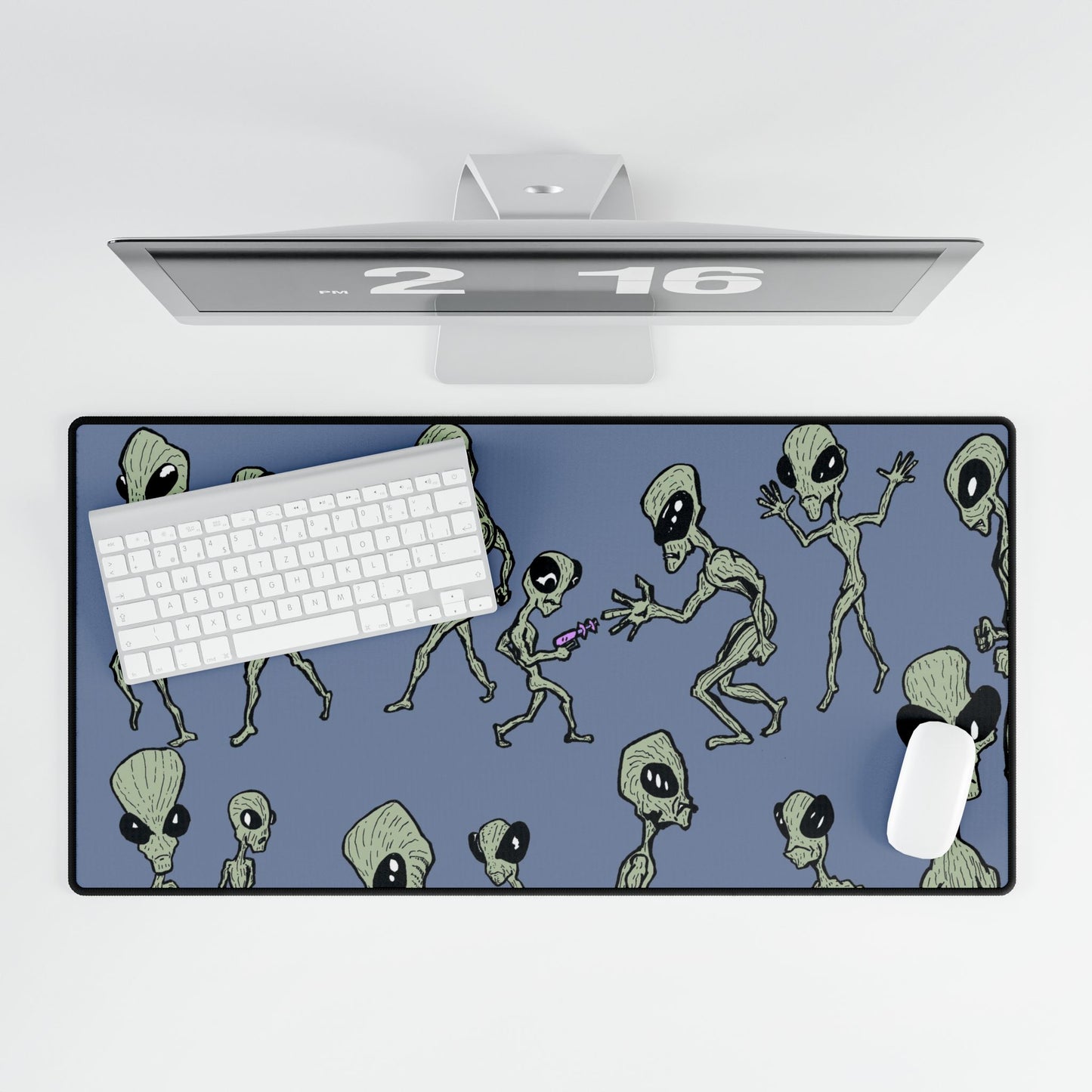 Alien Intrusion - Gray Desk Mat