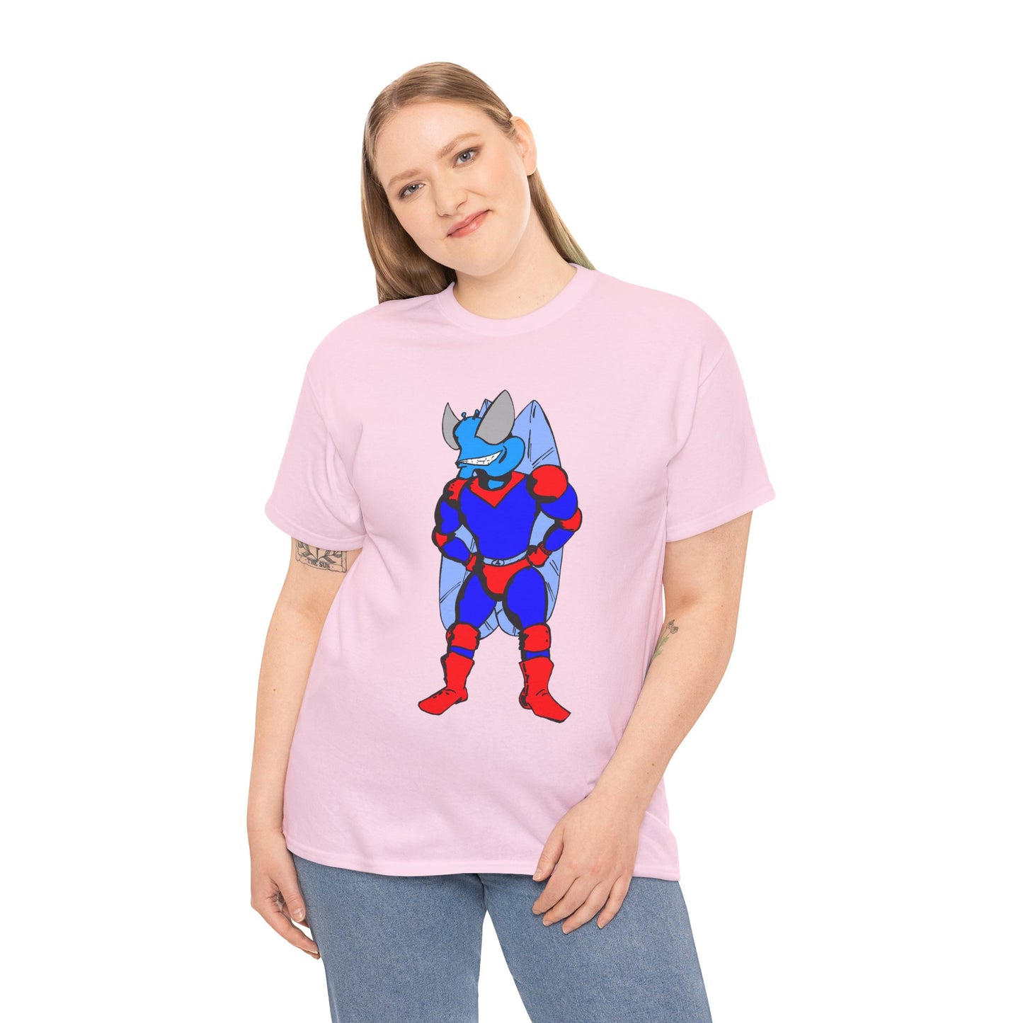 Astro-Fly Hero Graphic Tee - Blue & Red Superhero T-Shirt