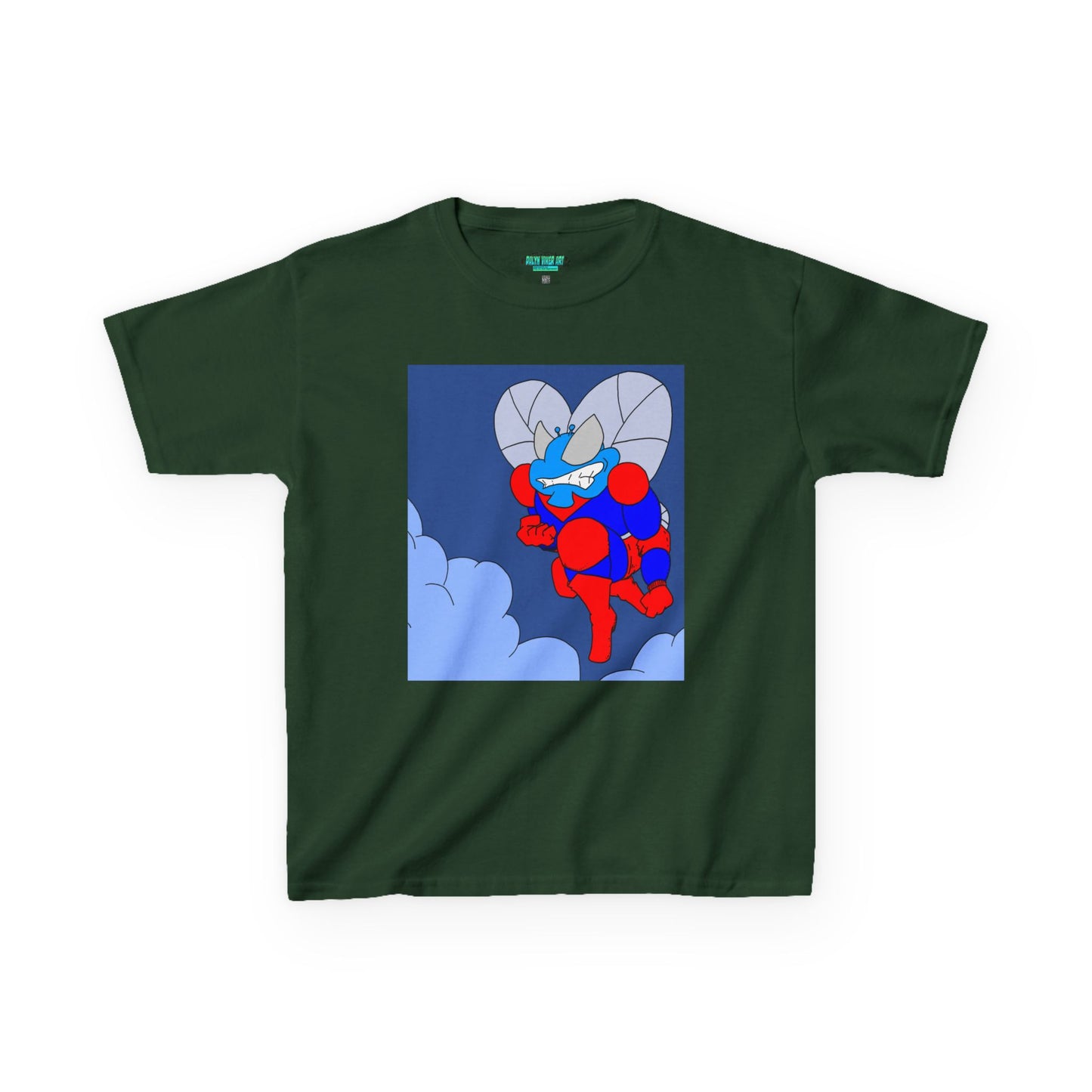 The Astounding Astro-Fly - Up in the Clouds - Kids Superhero Graphic Tee - Fun Cartoon Design for Playful Days