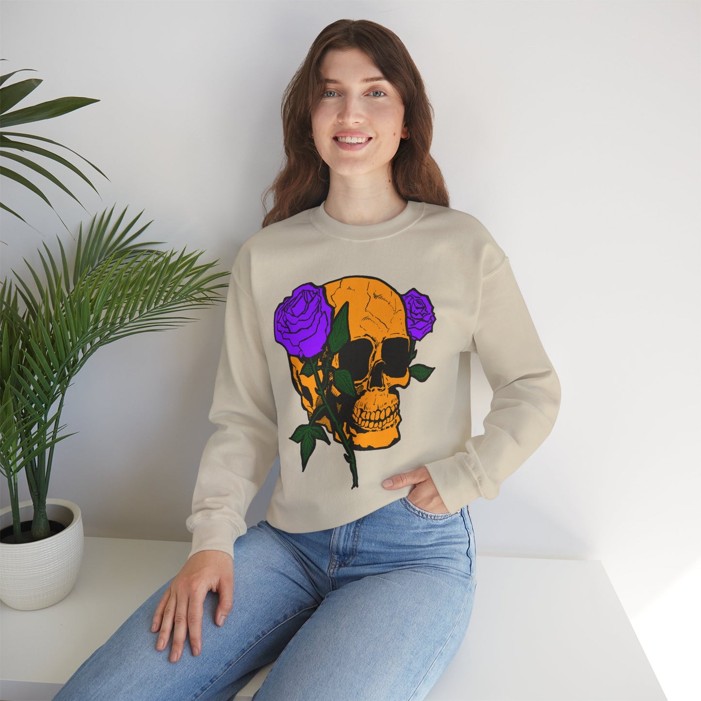 Skull & Roses Sweatshirt - Unisex Heavy Blend™ Crewneck