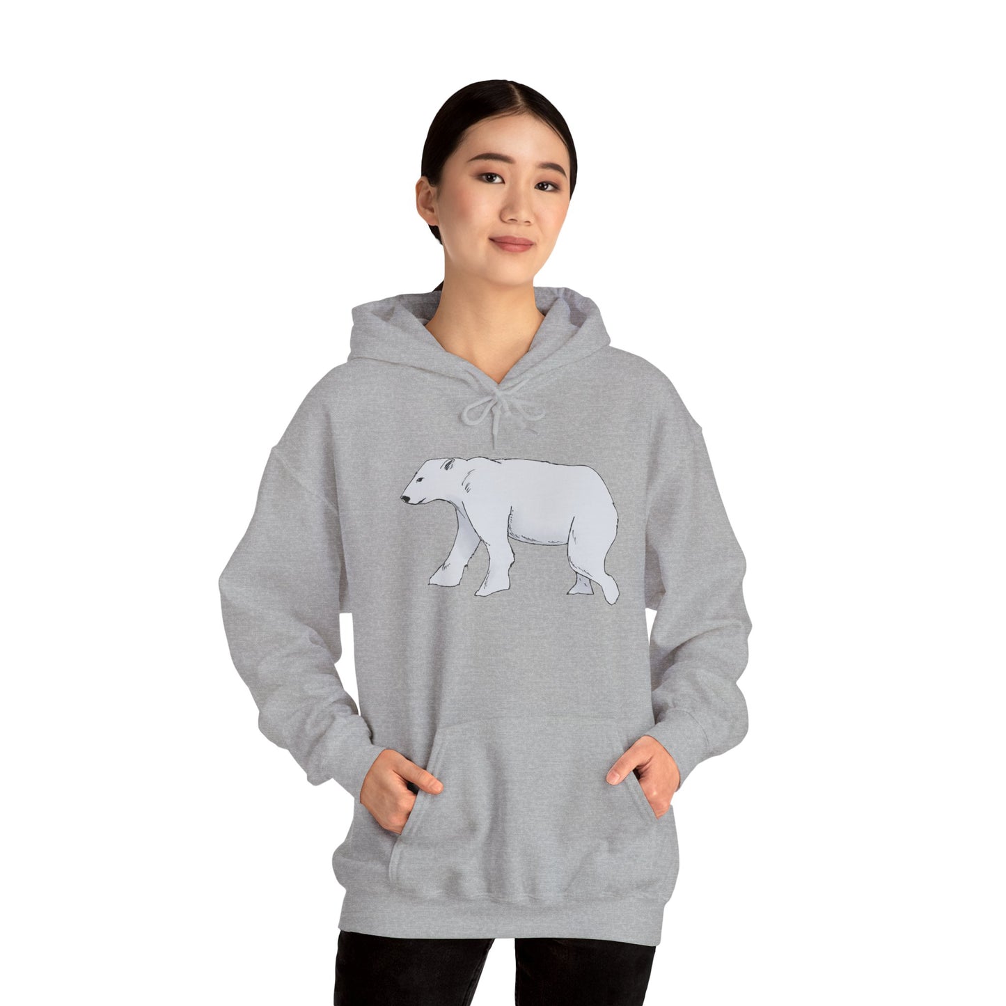 Cozy Polar Bear Hoodie - Warm Winter Fashion, Unisex Sweatshirt, Gift for Animal Lovers, Perfect for Cold Days, Cute Outdoor Wear