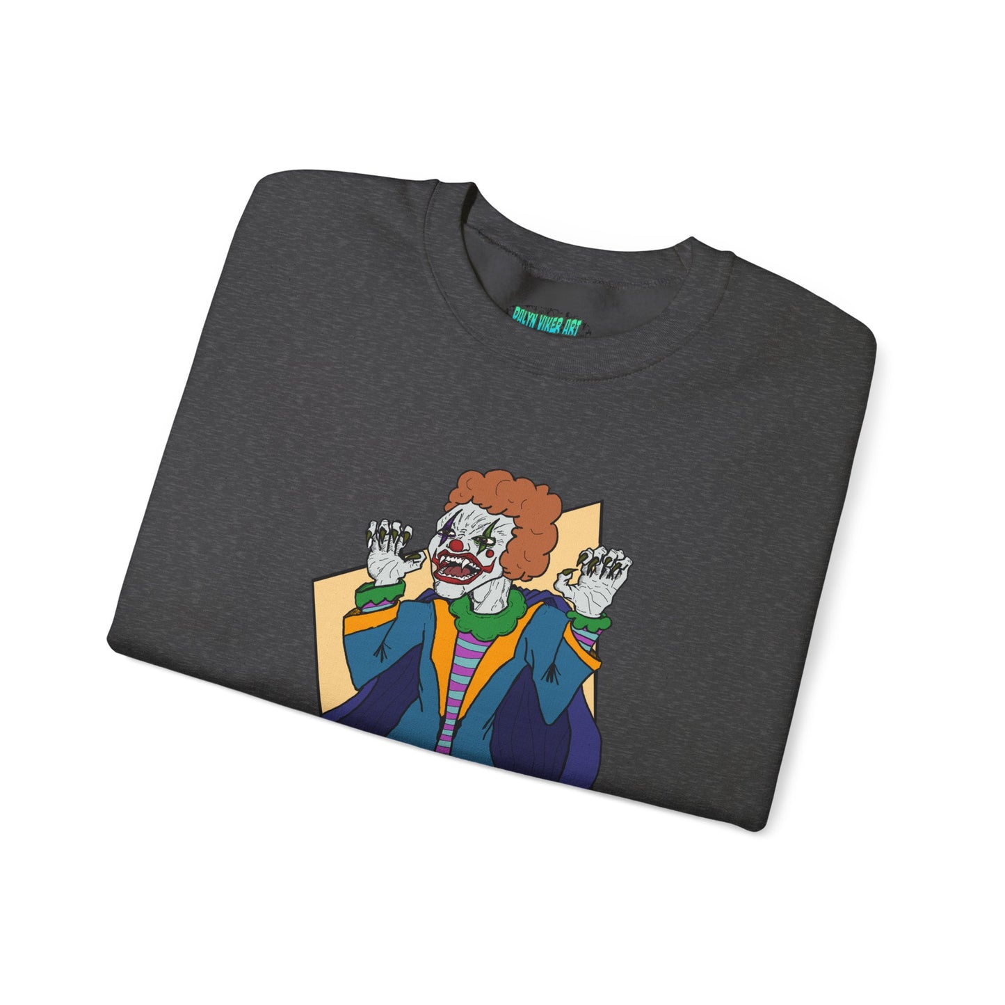 Vampire Clown Funny Horror-Inspired Unisex Crewneck Sweatshirt