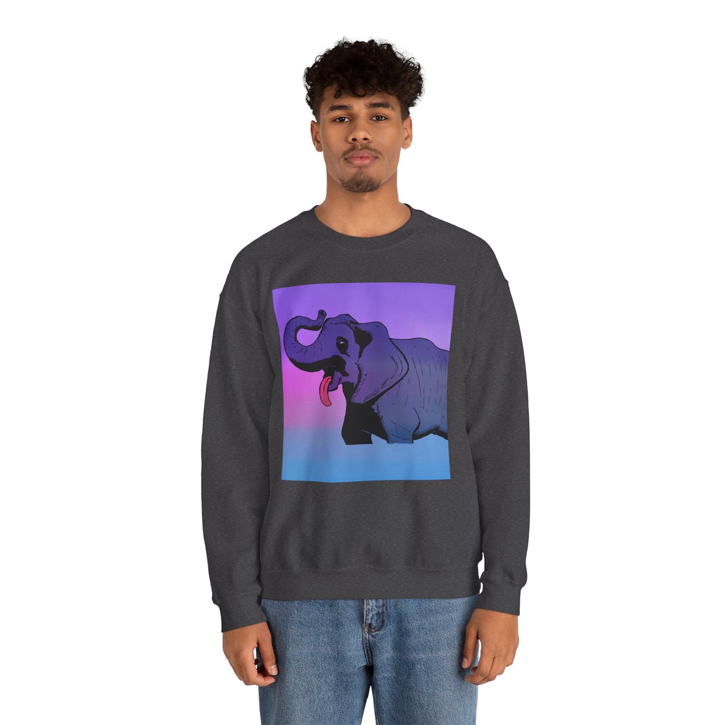 Elephant Art Unisex Crewneck Sweatshirt – Vibrant and Cozy Statement Piece