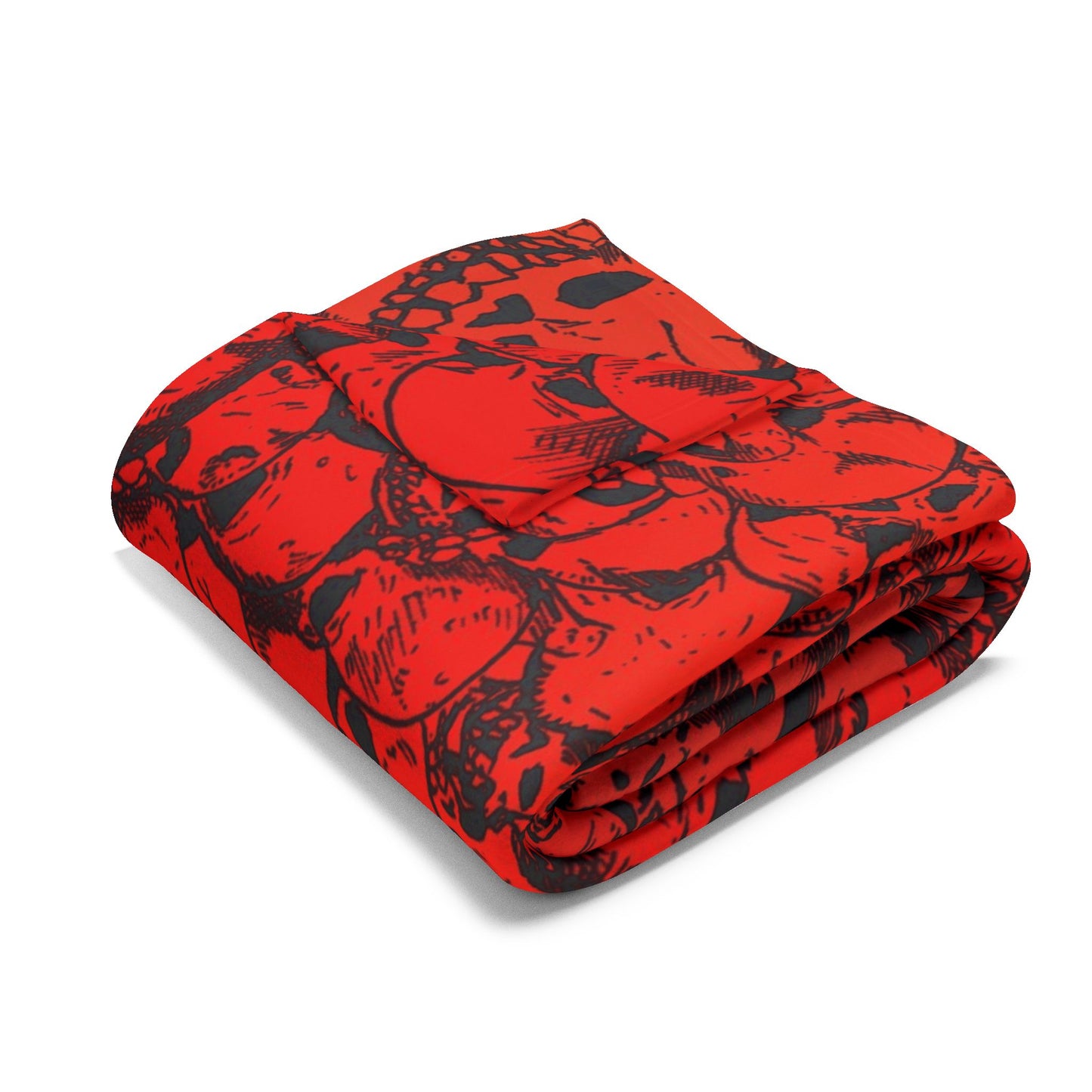 Gathering of Skulls - Fire Red - Arctic Fleece Blanket