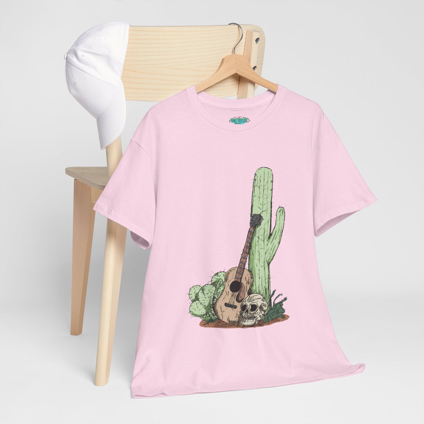 Desert Vibe Graphic Tee - Unisex Heavy Cotton Shirt, Boho Cactus Shirt, Guitar Lover's Gift, Summer Top, Music T-Shirt
