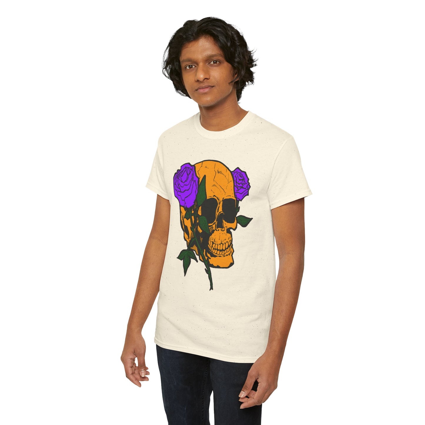 Skull and Roses Unisex Tee, Gothic Aesthetic Shirt, Vintage Graphic T-Shirt, Streetwear Essentials, Edgy Casual Wear