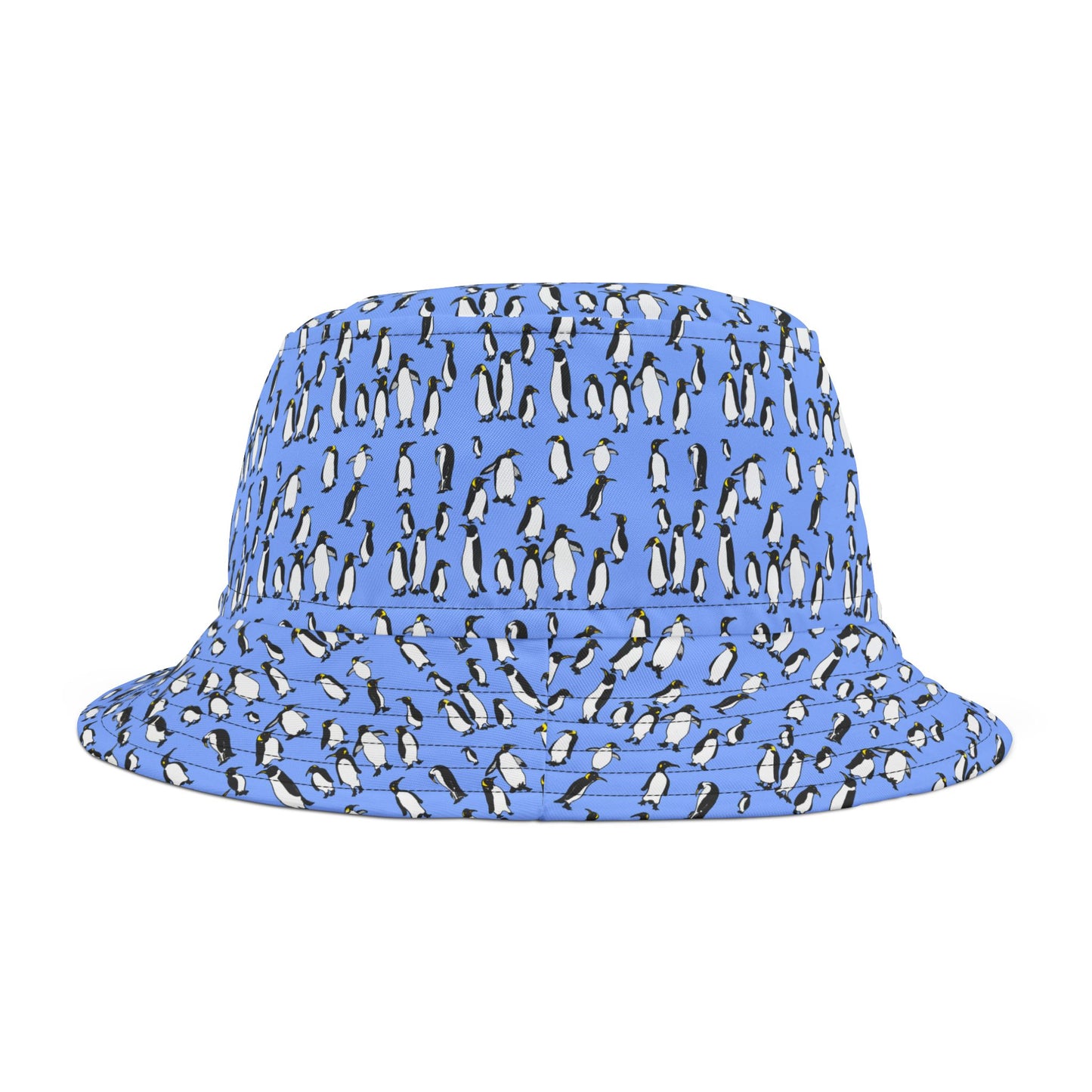 Penguin Print Bucket Hat, AOP Hat for Summer, Trendy Beach Hat, Fun Gift for Animal Lovers, Unique Gift for Adventurers