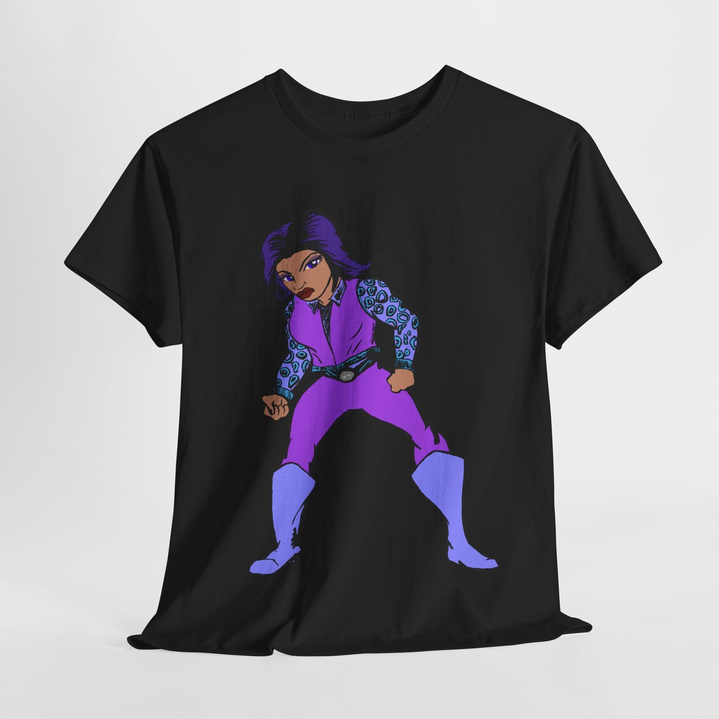 Retro Cartoon Hero Woman Character Unisex Heavy Cotton Tee, Vintage Graphic Tee, Fun T-Shirt, Gift for Fans, Casual Wear, Everyday Tee