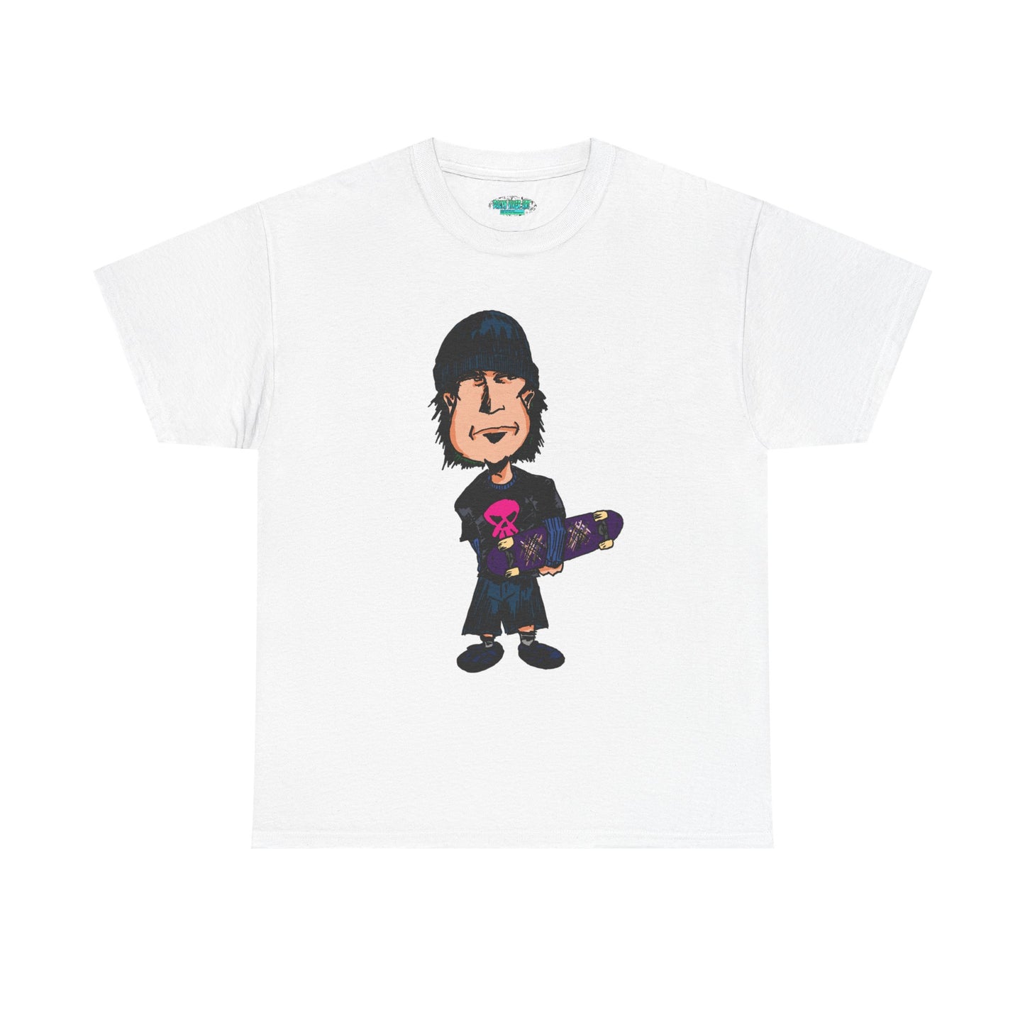Rude Skater Dude - Skate Punk - Skater Kid Cartoon T‑Shirt — Cute Skateboarder Graphic Tee