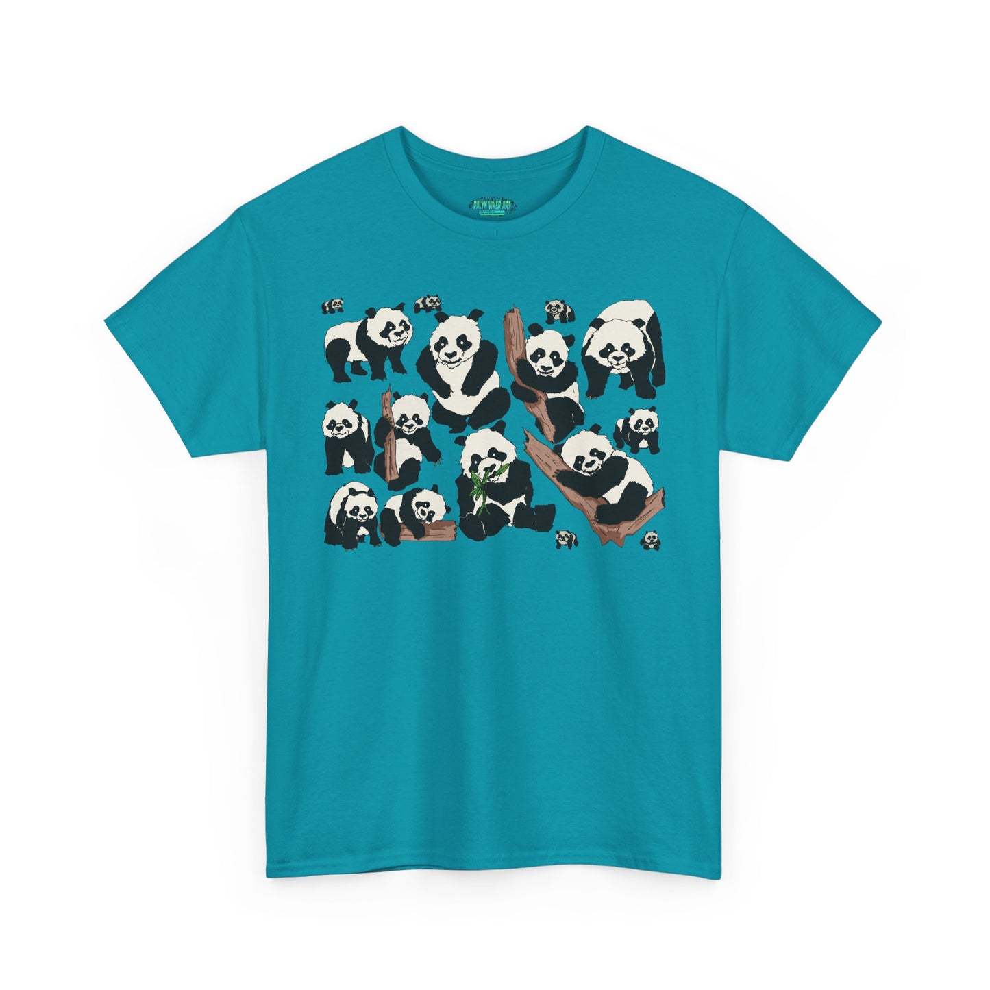 Cute Panda Design Unisex Heavy Cotton Tee | Animal Lover Gift, Casual Wear, Eco-Friendly Apparel, Nature Enthusiast Clothing