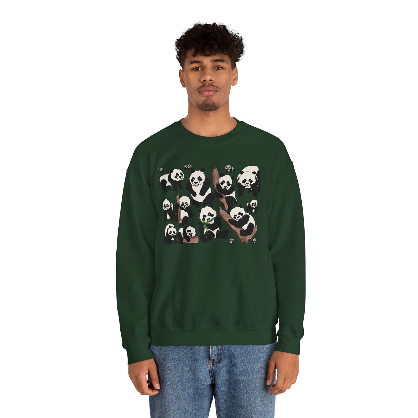 Cozy Panda Crewneck Sweatshirt - Soft Unisex Heavy Blend