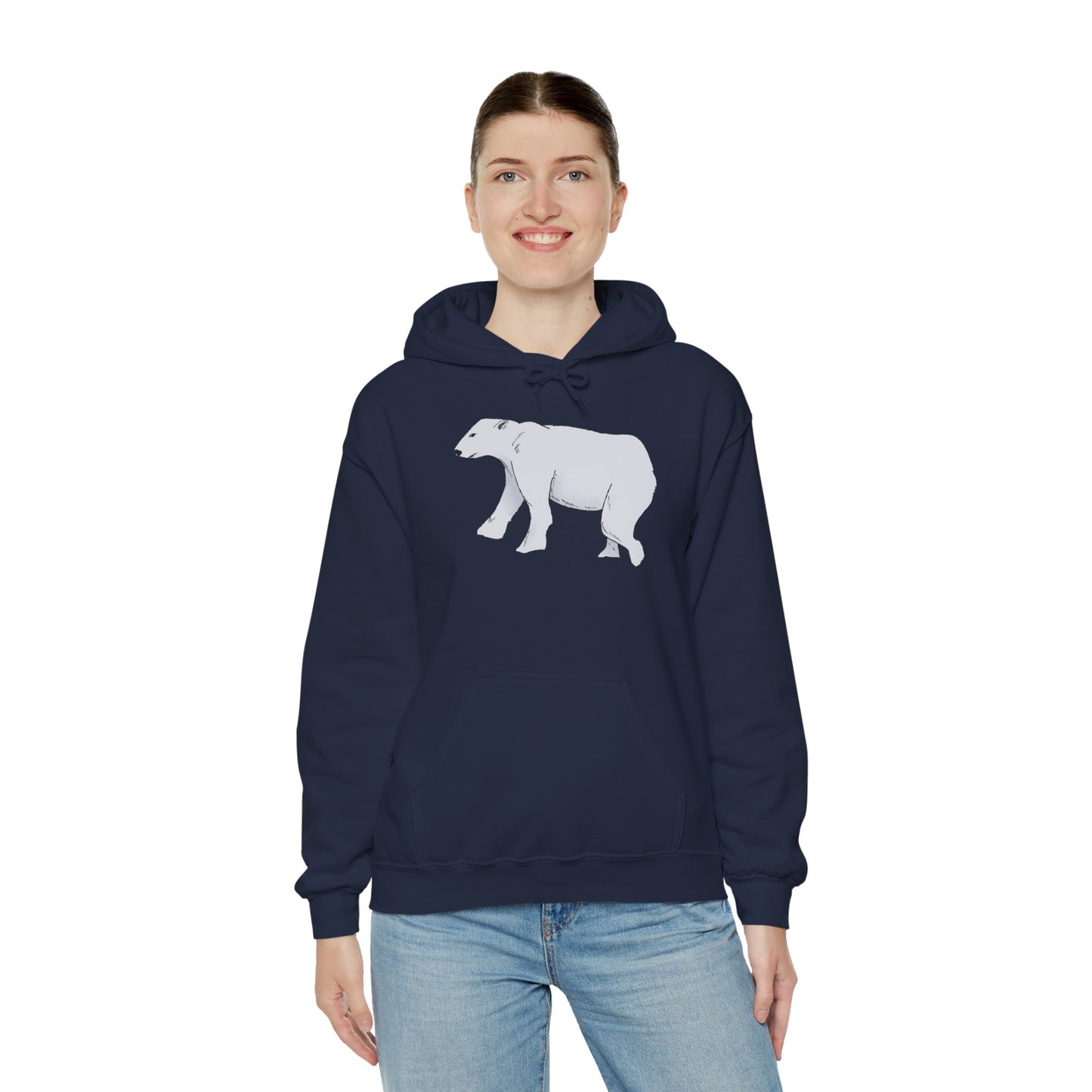 Cozy Polar Bear Hoodie - Warm Winter Fashion, Unisex Sweatshirt, Gift for Animal Lovers, Perfect for Cold Days, Cute Outdoor Wear