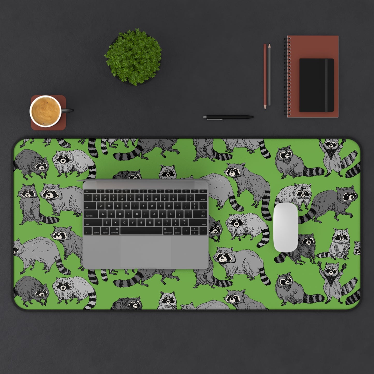 Raccoon-Themed Desk Mat, Fun Workspace Decor, Cute Office Accessory, Animal Lover Gift, Home Office Essentials