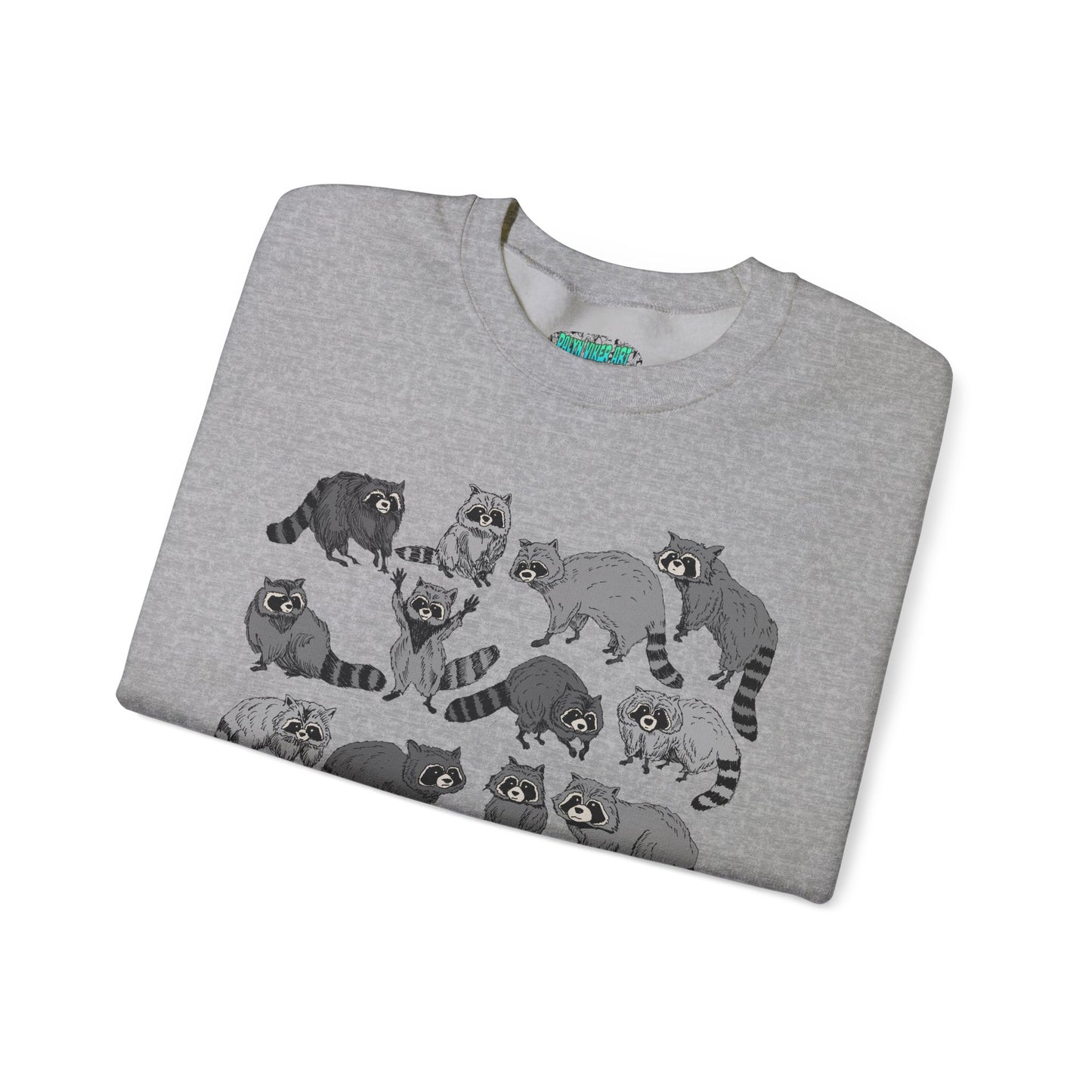 Playful Raccoon Crewneck Sweatshirt - Unisex Heavy Blend