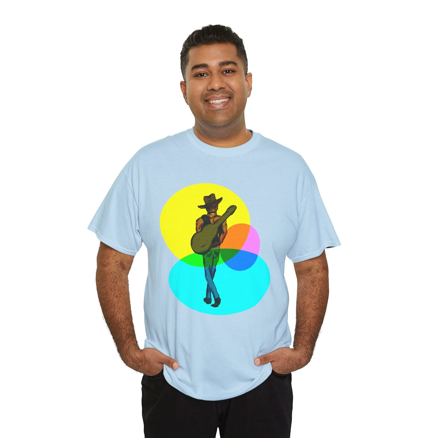 Cowboy Guitar Tee — Colorful Music T‑Shirt