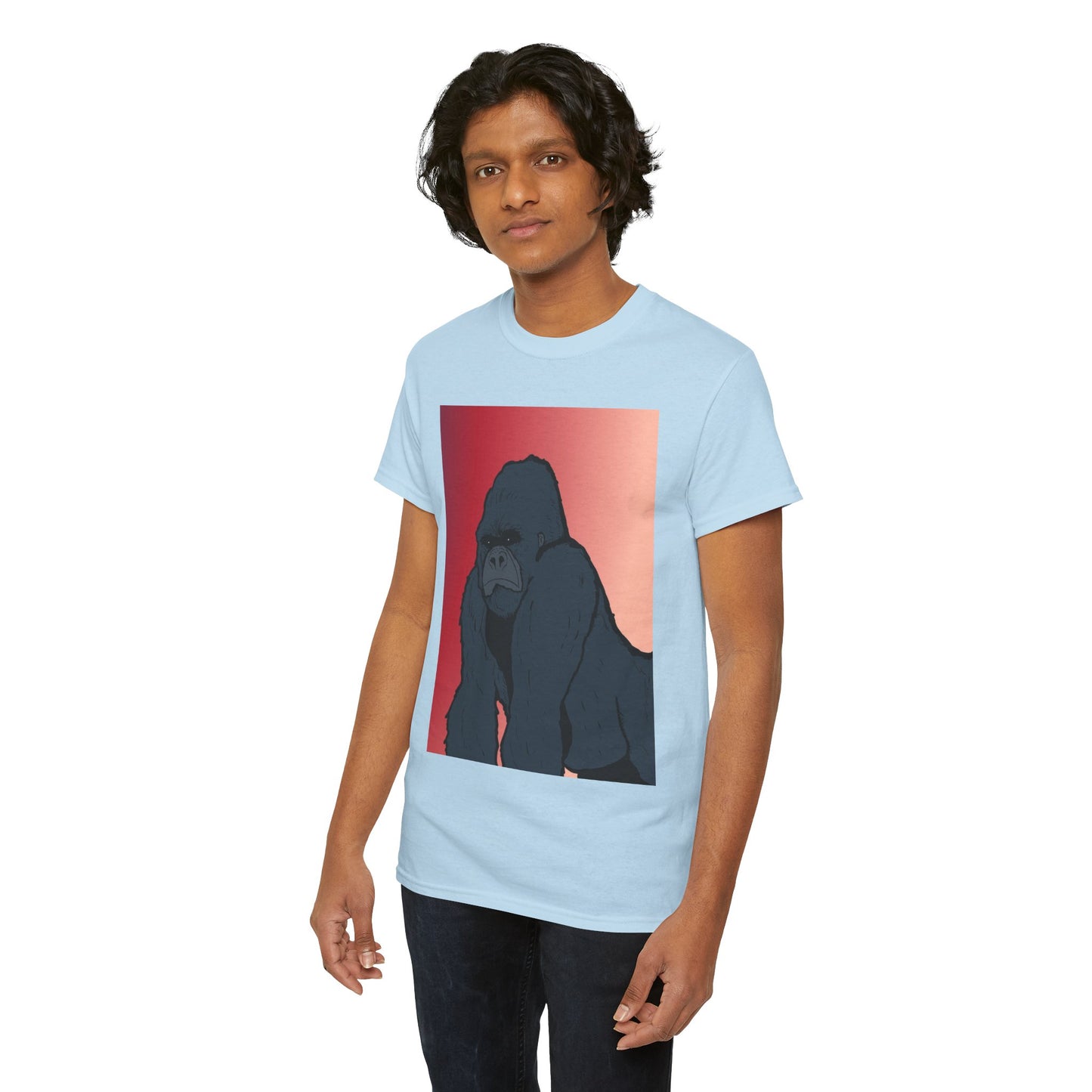 Gorilla Graphic Tee — Vintage Sunset Primate Illustration Shirt