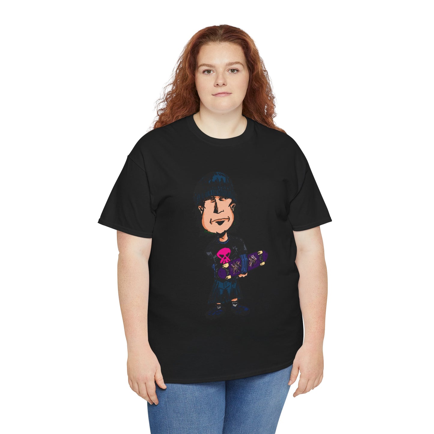 Rude Skater Dude - Skate Punk - Skater Kid Cartoon T‑Shirt — Cute Skateboarder Graphic Tee
