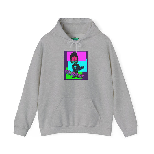 Retro Neon Rude Skater Dude Hoodie — Streetwear