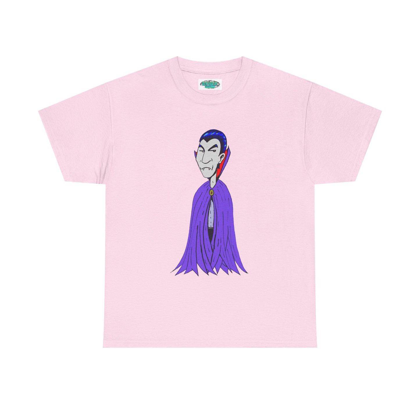 Vampire Cartoon Tee - Cute Purple Cloak Dracula Graphic T-Shirt