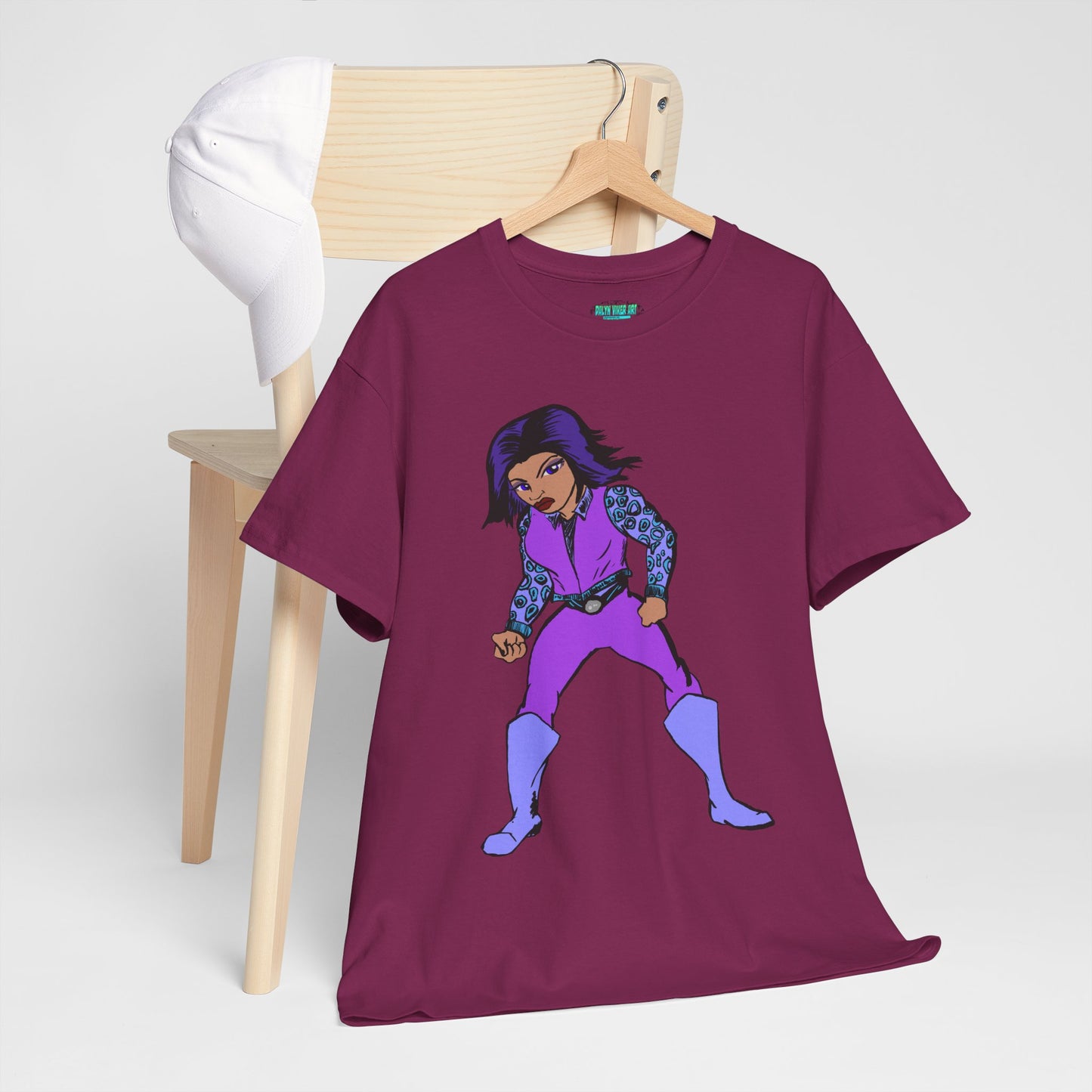 Retro Cartoon Hero Woman Character Unisex Heavy Cotton Tee, Vintage Graphic Tee, Fun T-Shirt, Gift for Fans, Casual Wear, Everyday Tee