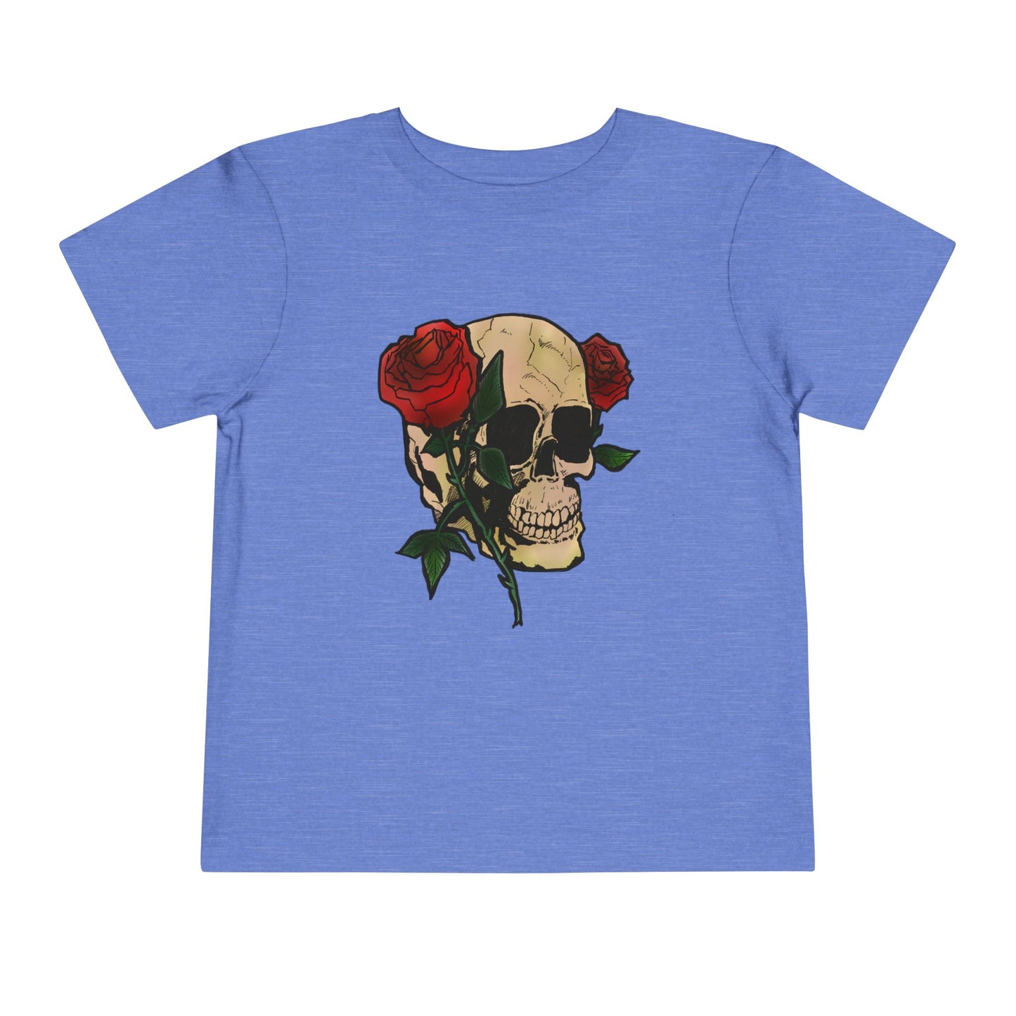 Toddler Tee — Skull with Red Roses Graphic