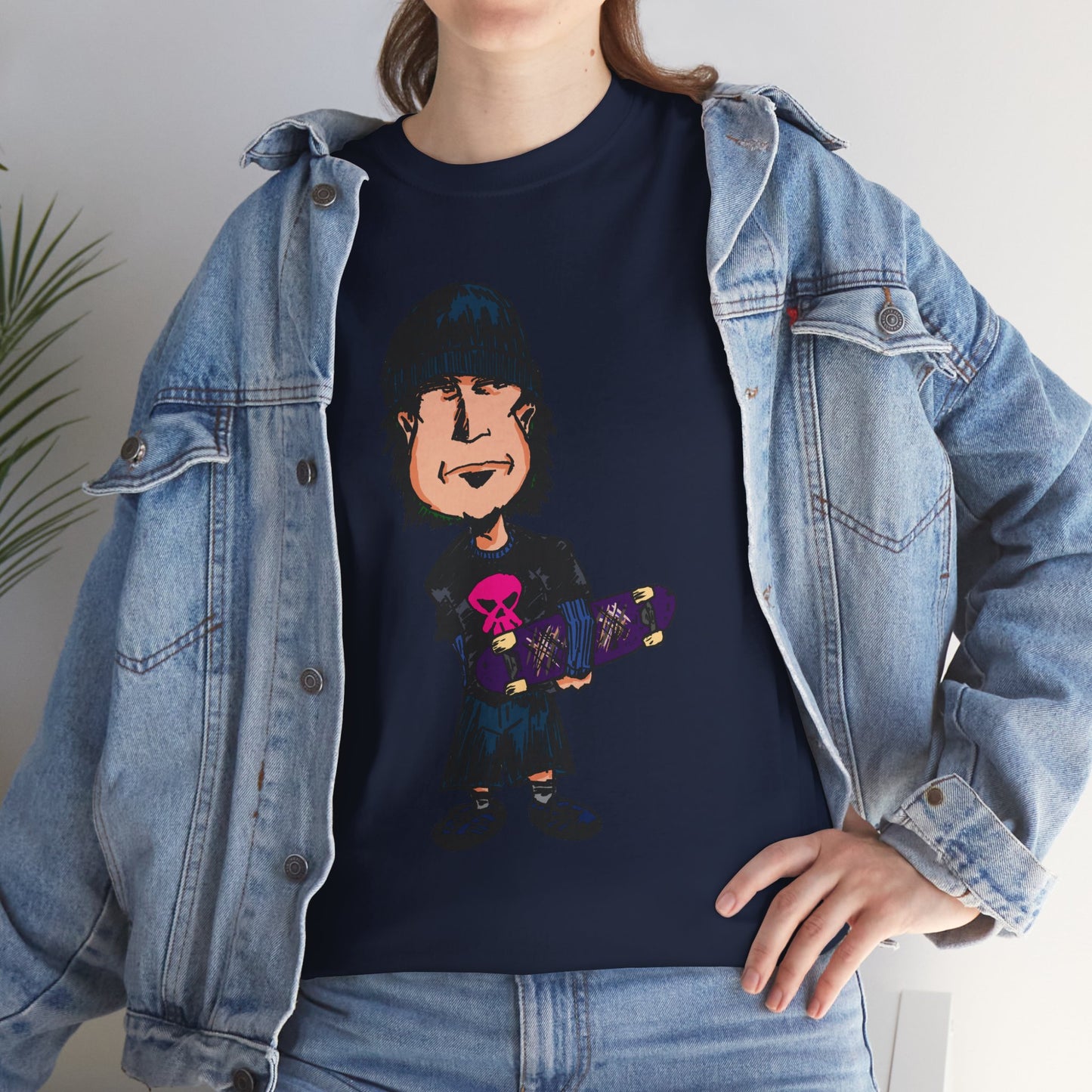 Rude Skater Dude - Skate Punk - Skater Kid Cartoon T‑Shirt — Cute Skateboarder Graphic Tee