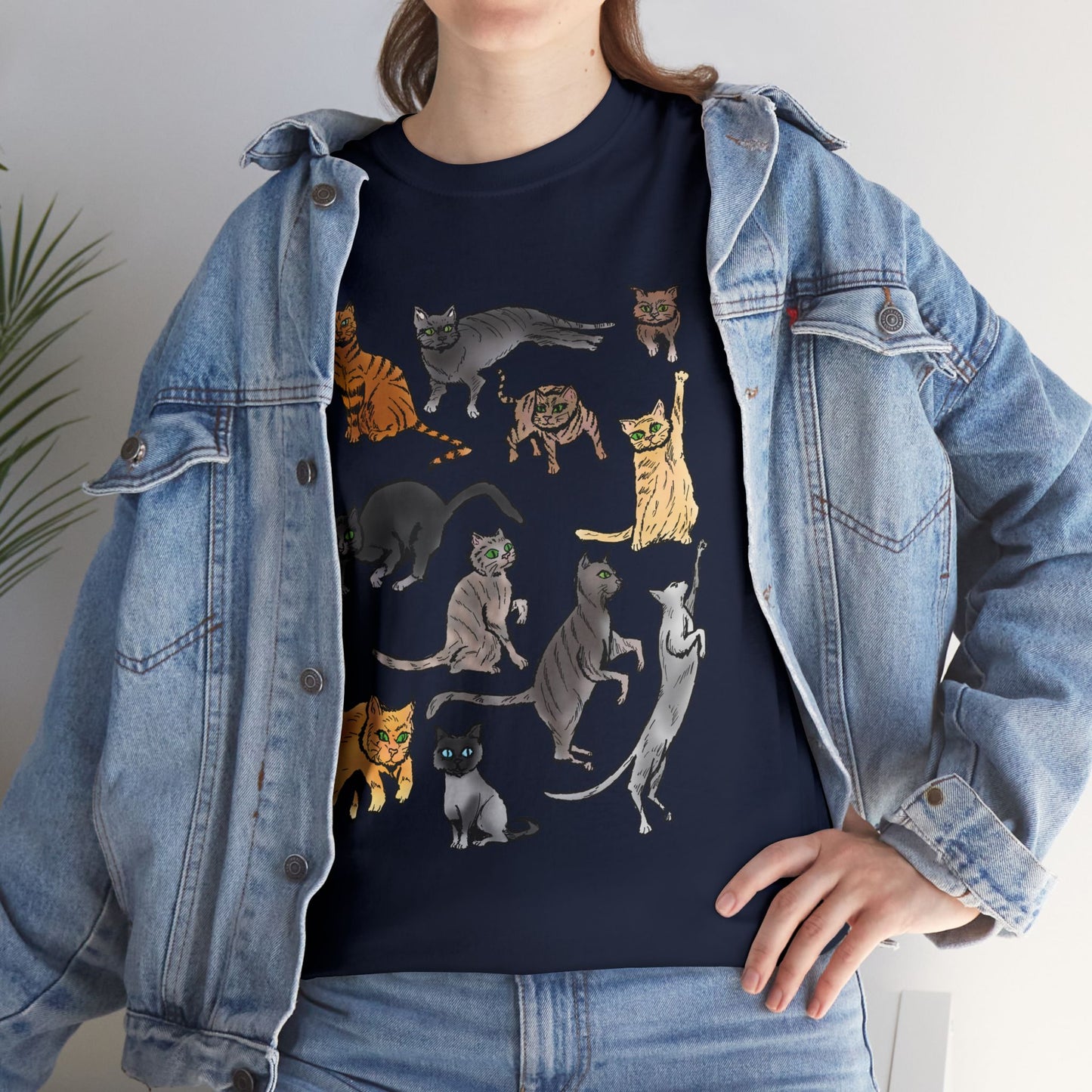 Cats Collage T-Shirt — Cute Cat Illustration Tee for Cat Lovers