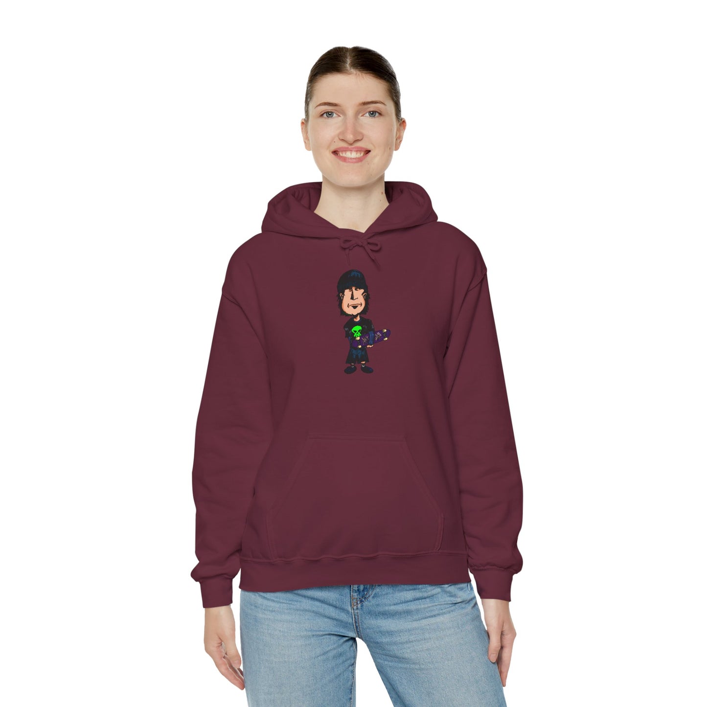 Rude Skater Dude Cartoon Hoodie – Skate Punk Sweatshirt
