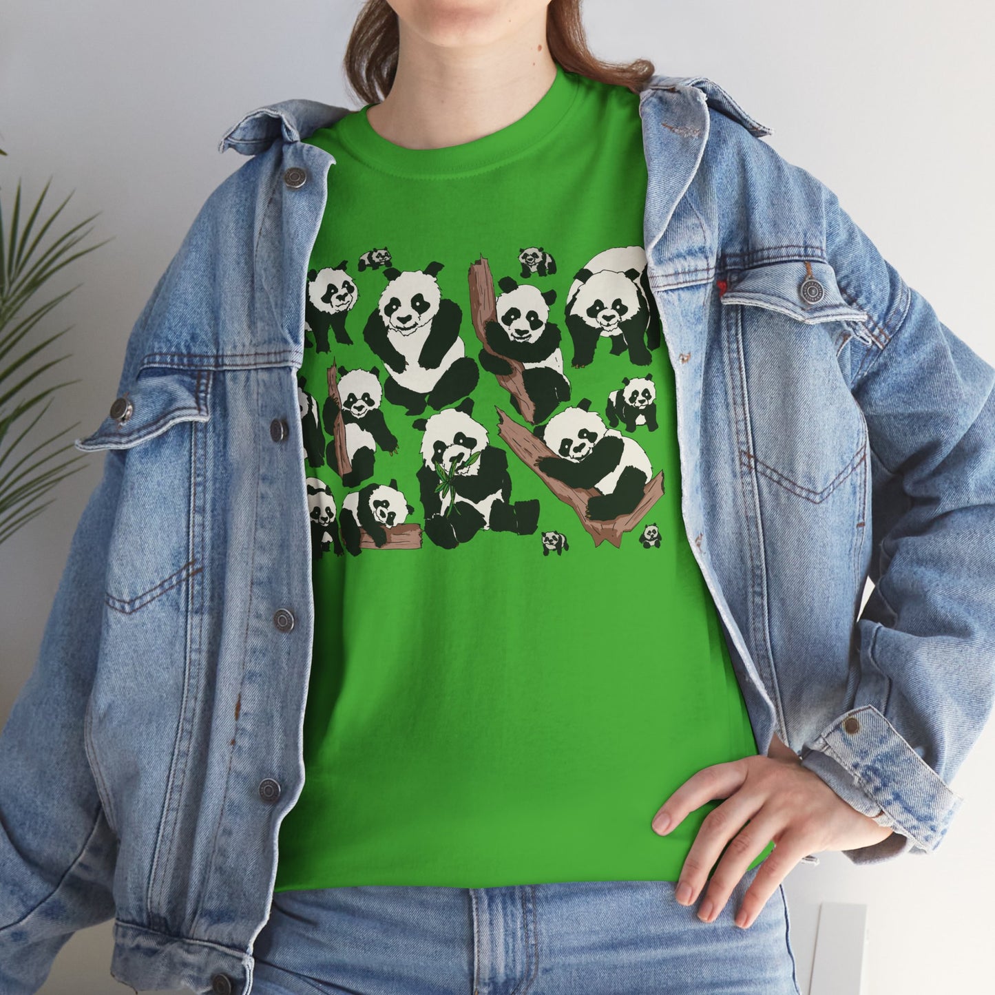 Cute Panda Design Unisex Heavy Cotton Tee | Animal Lover Gift, Casual Wear, Eco-Friendly Apparel, Nature Enthusiast Clothing