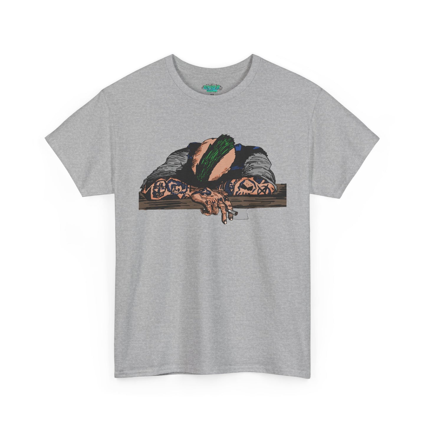 Punk and Done Stylish Unisex Heavy Cotton Tee with Artistic Print, Casual Tee, Graphic T-Shirt, Gift for Art Lovers, Everyday Wear, Unique Art Apparel