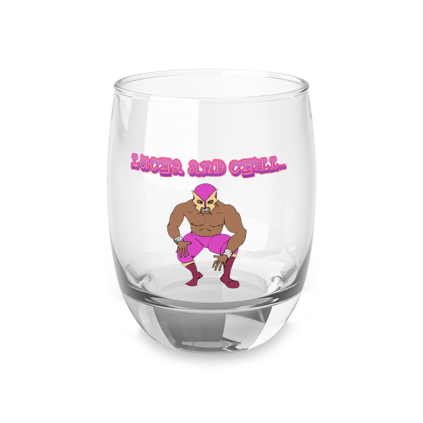 Lucha & Chill Whiskey Glass