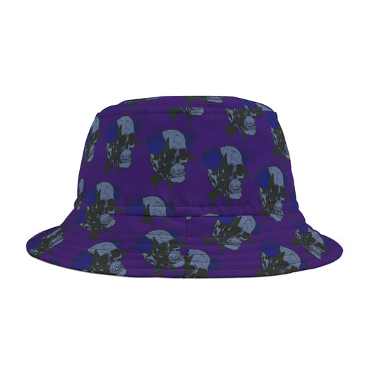 Unique Gothic Skull and Roses Print Bucket Hat, Trendy Summer Hat, Fashionable Beach Accessory, Unisex Sun Hat, Festival Headwear