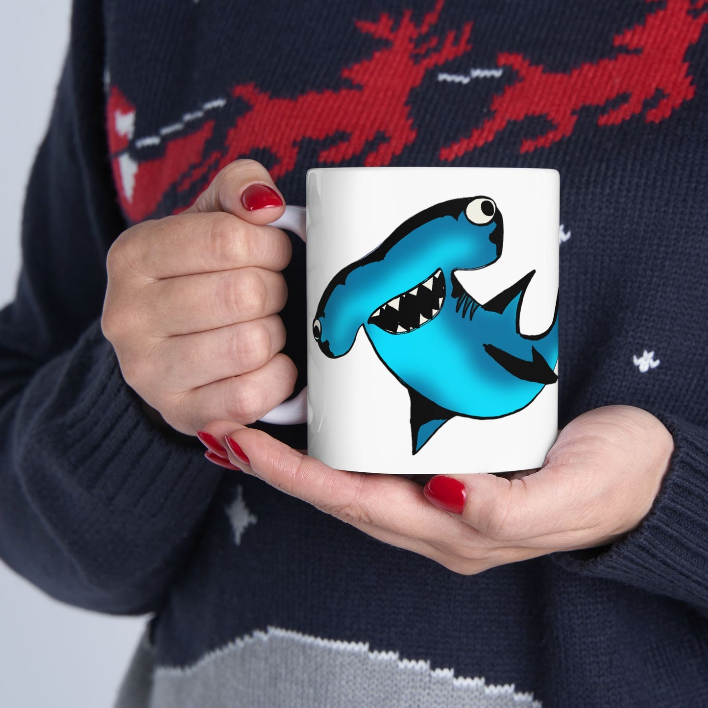 Cute Hammerhead Shark Ceramic Mug - Fun Gift for Animal Lovers