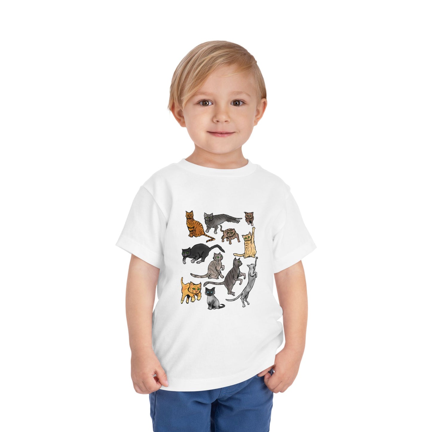 Toddler Tee — Playful Cat Pack Graphic Shirt for Kids