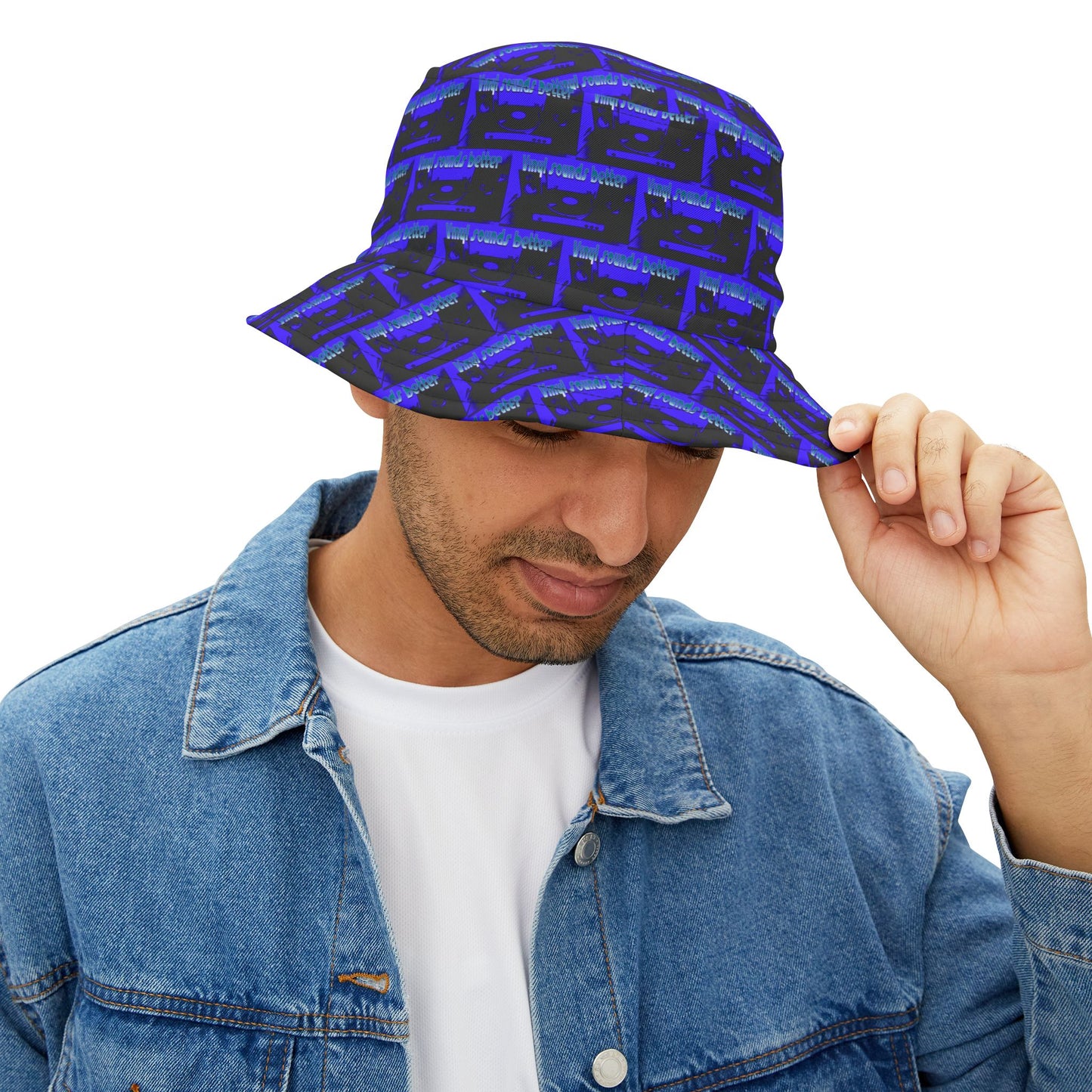 Vinyl Sounds Better Pattern Bucket Hat, Cool Summer Hat, Trendy Accessory for Music Lovers, Festival Gear, Unisex Bucket Hat