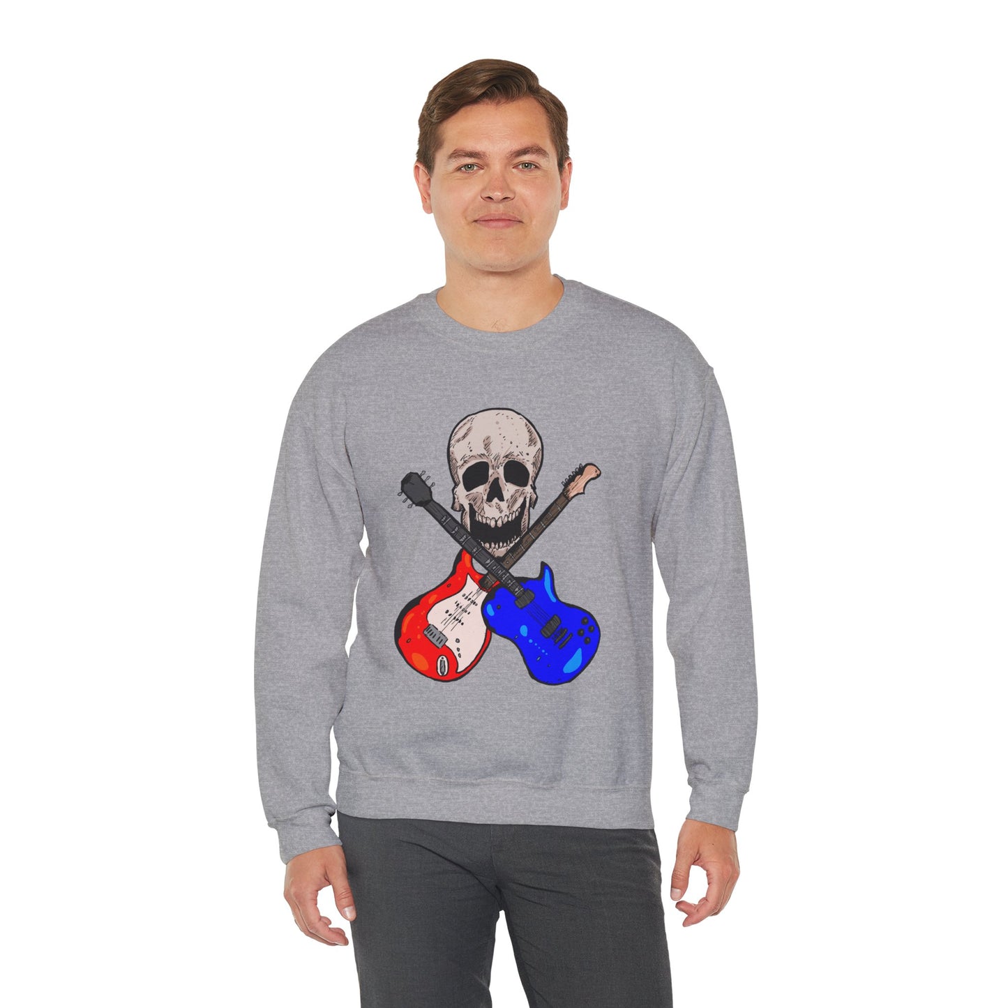 Skull and Guitar Crewneck Sweatshirt
