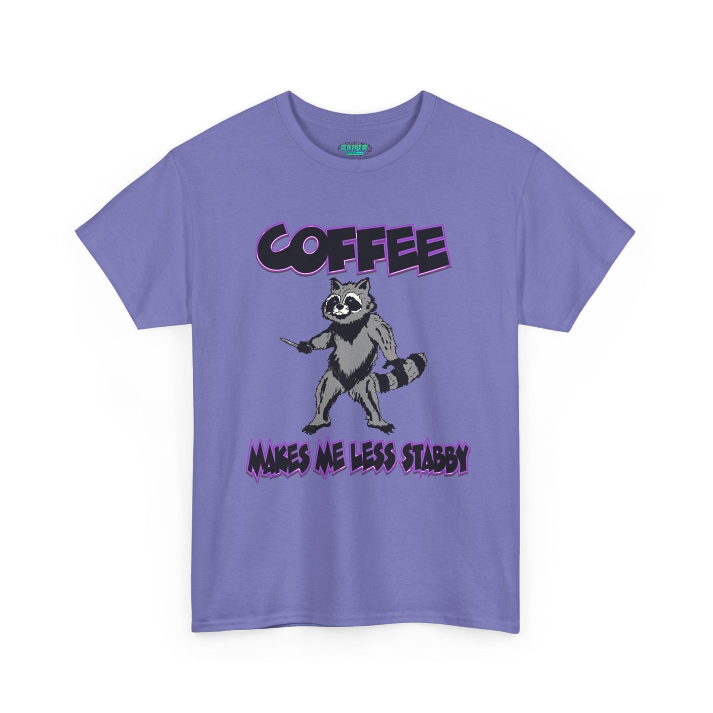 Funny Coffee Raccoon Unisex Heavy Cotton Tee