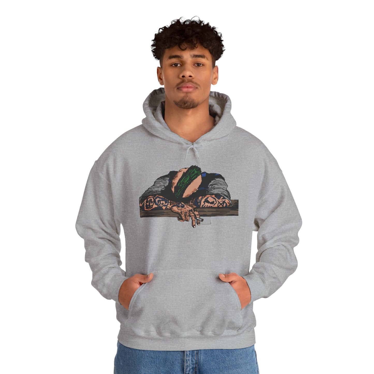 Punk and Done Color Unisex Hooded Sweatshirt, Cozy Streetwear, Unique Gift for Art Lovers, Casual Lounge Wear, Perfect for Fall Fashion