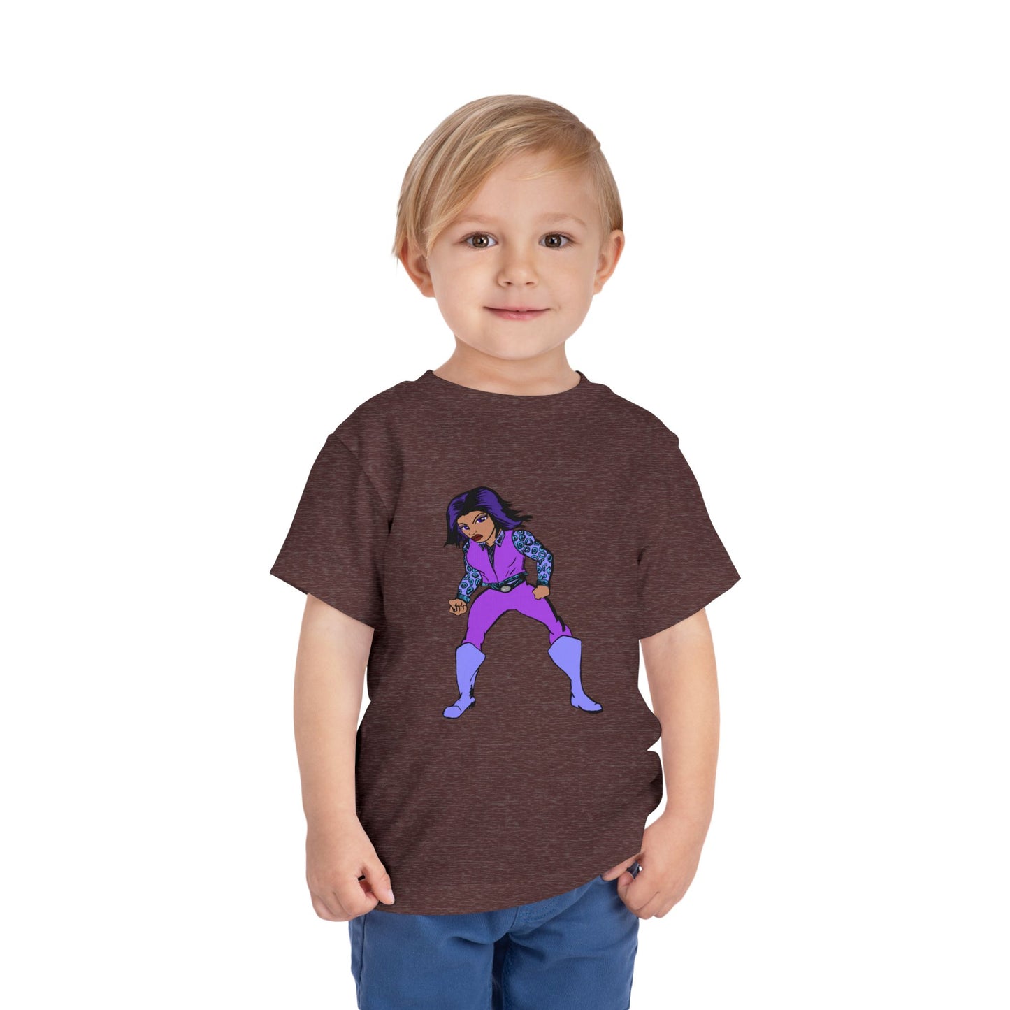 Toddler Tee — Purple Superstar Heroine Graphic Shirt