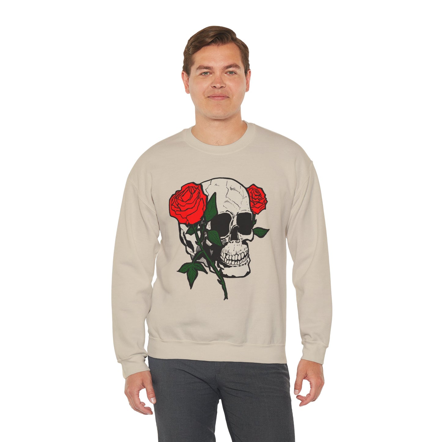 Skull and Roses Crewneck Sweatshirt