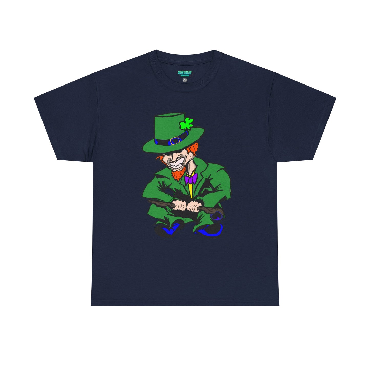 Funny Mischievious Leprechaun Saint Patrick's Day Unisex Heavy Cotton Tee - Leprechaun Design