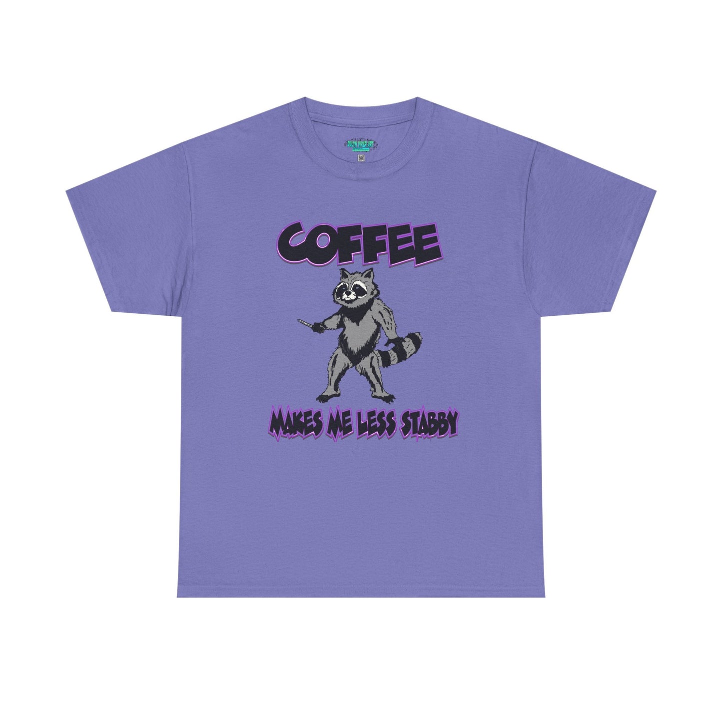 Funny Coffee Raccoon Unisex Heavy Cotton Tee