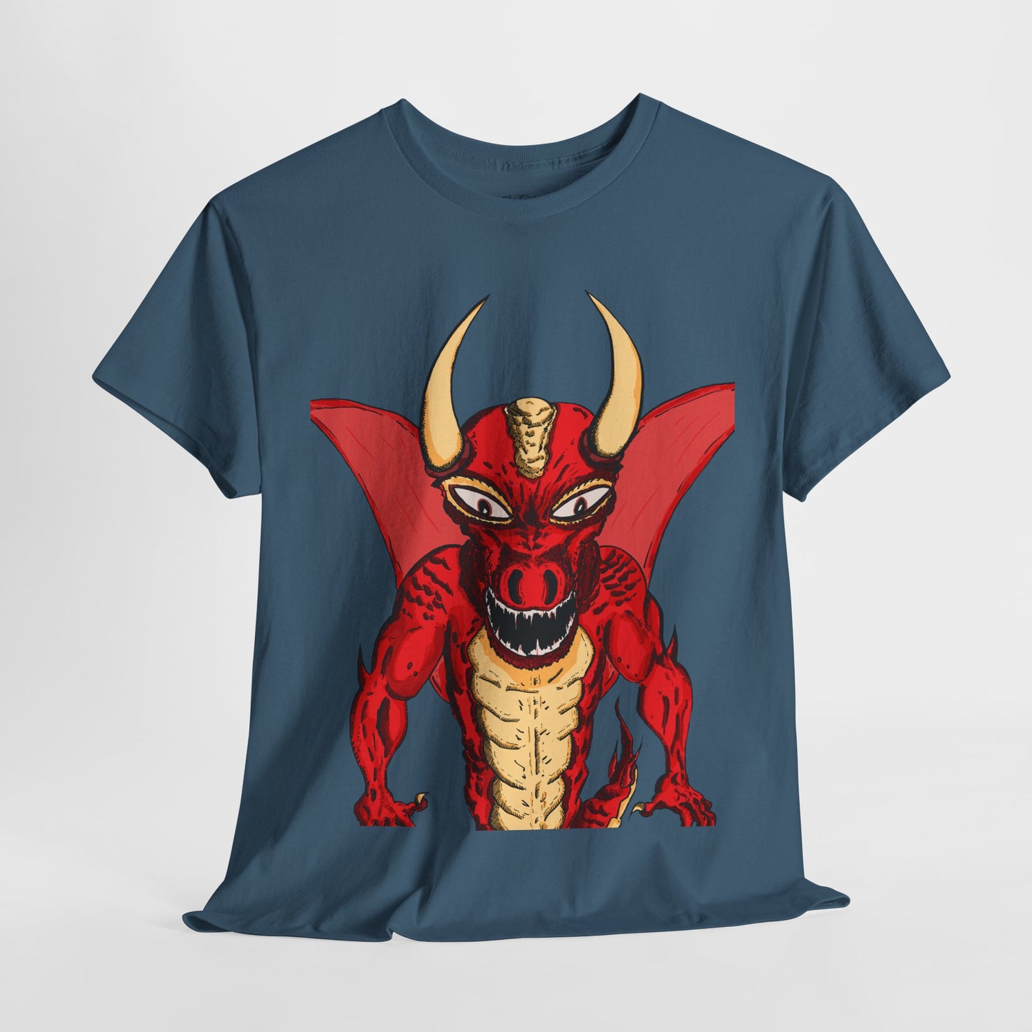 Bold Red Dragon Unisex Heavy Cotton Tee | Graphic Shirt for Anime Fans, Party Wear, Casual Outfit, Gift for Him/Her