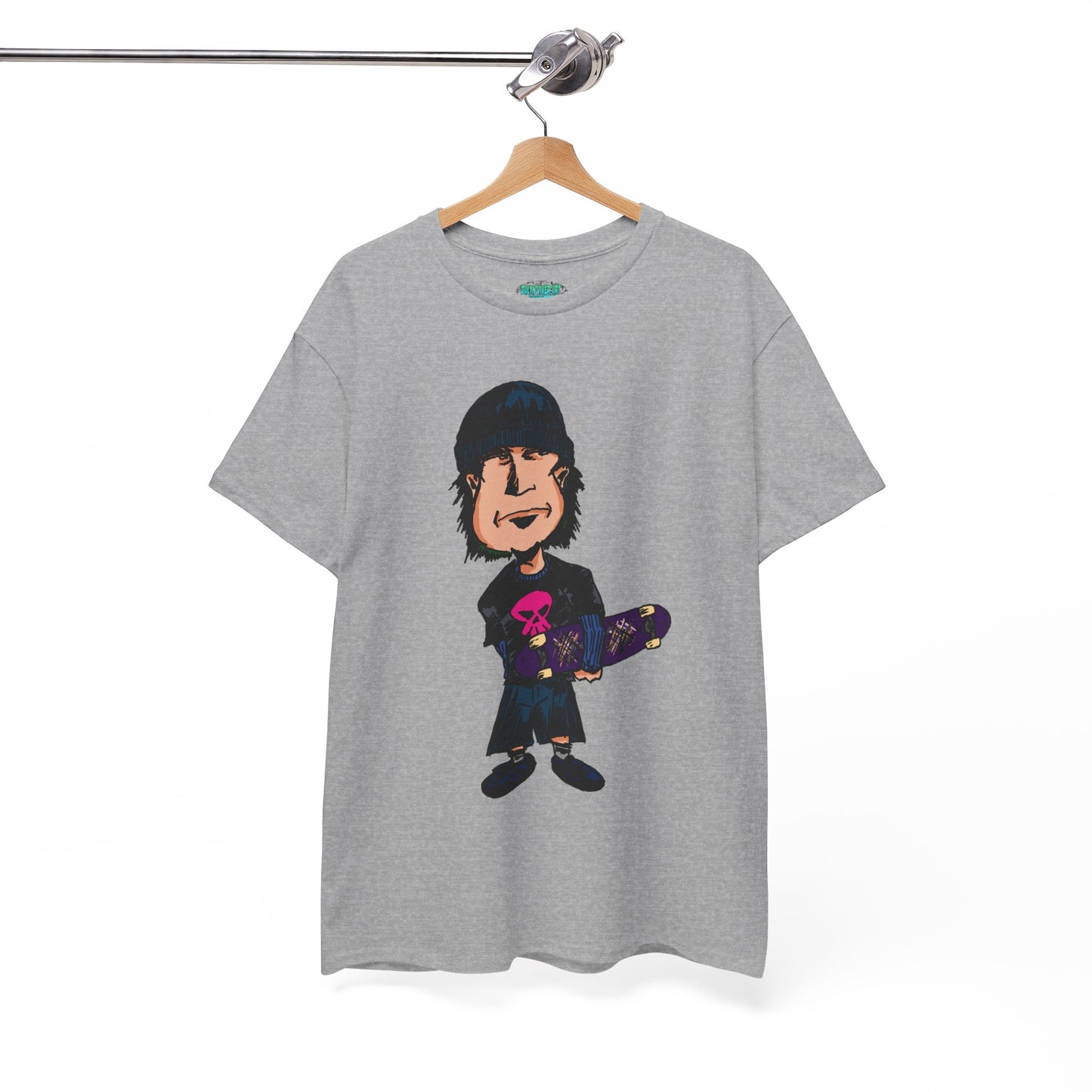 Rude Skater Dude - Skate Punk - Skater Kid Cartoon T‑Shirt — Cute Skateboarder Graphic Tee
